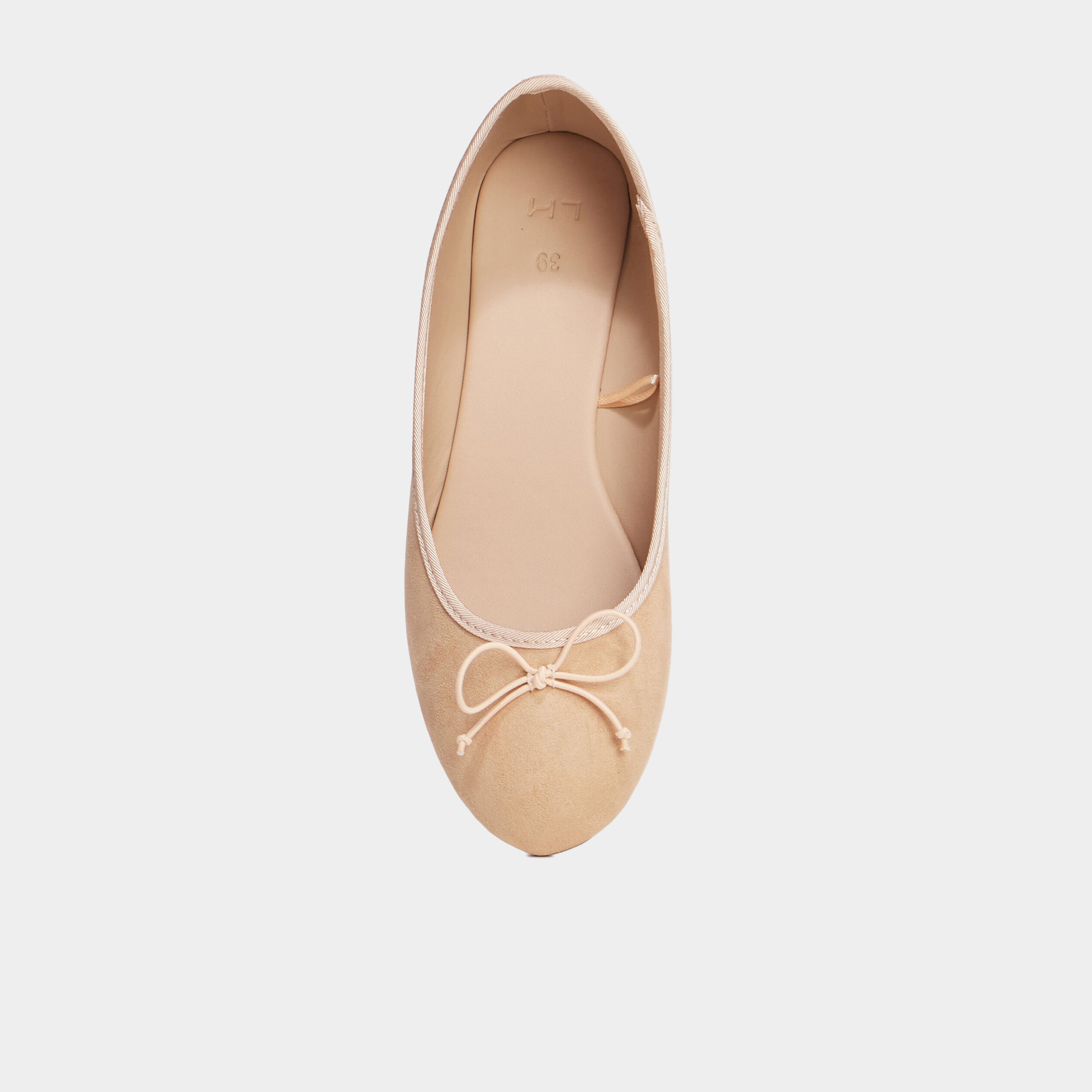 Ballerines plates avec noeuds sable femme