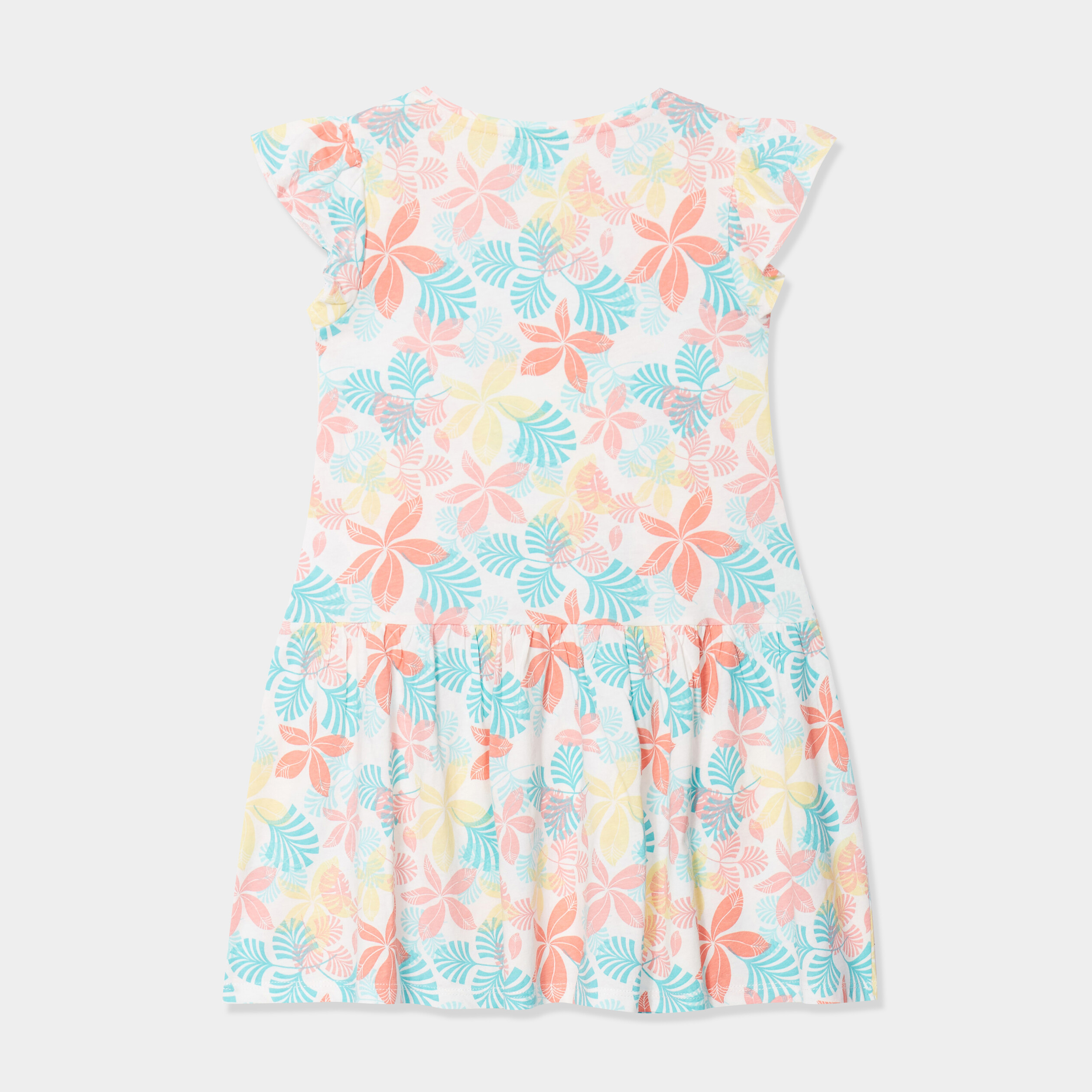 robe courte evasee a volants ecru fille Robe courte évasée à volants ecru fille