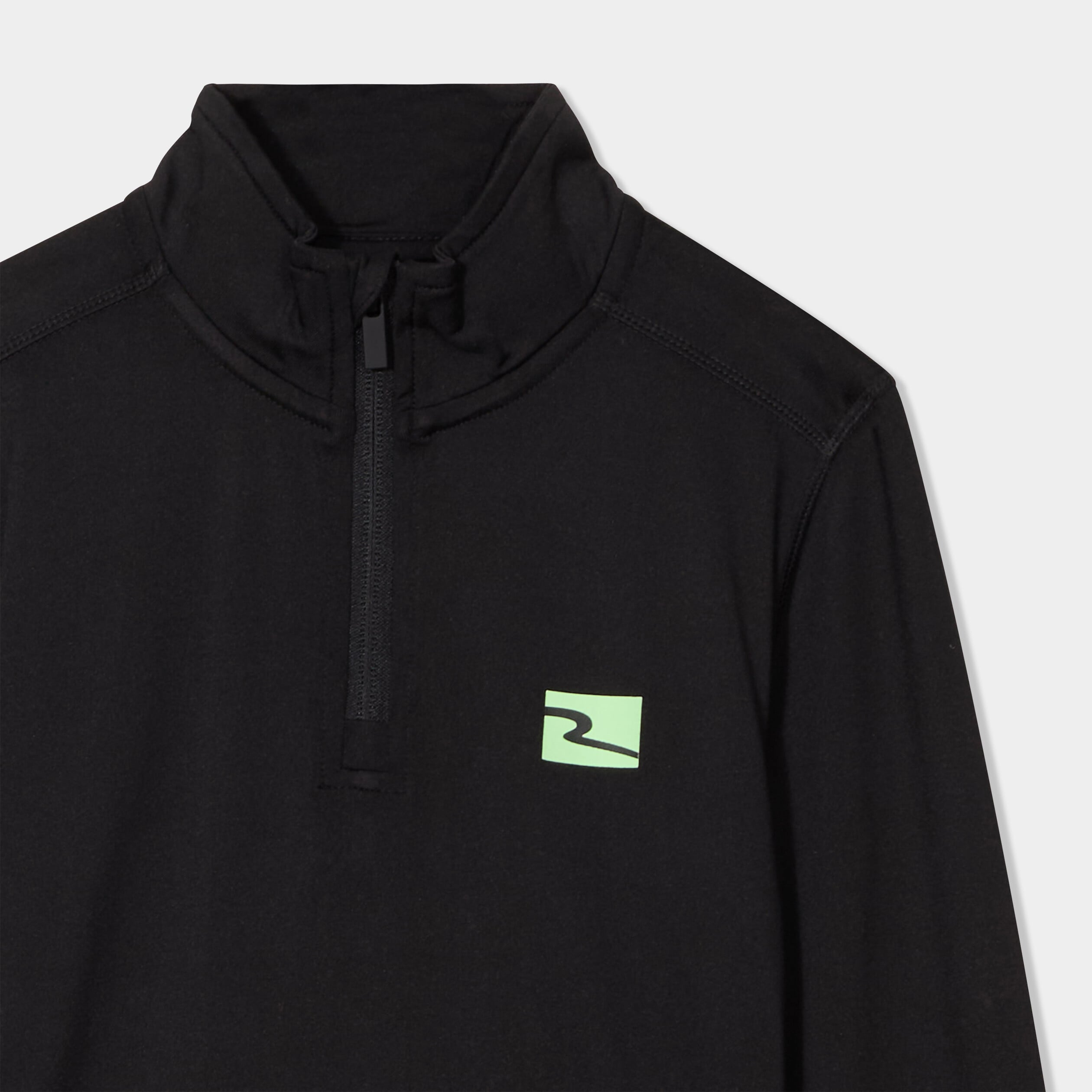 T-shirt sport col camionneur zipp&eacute; noir gar&ccedil;on