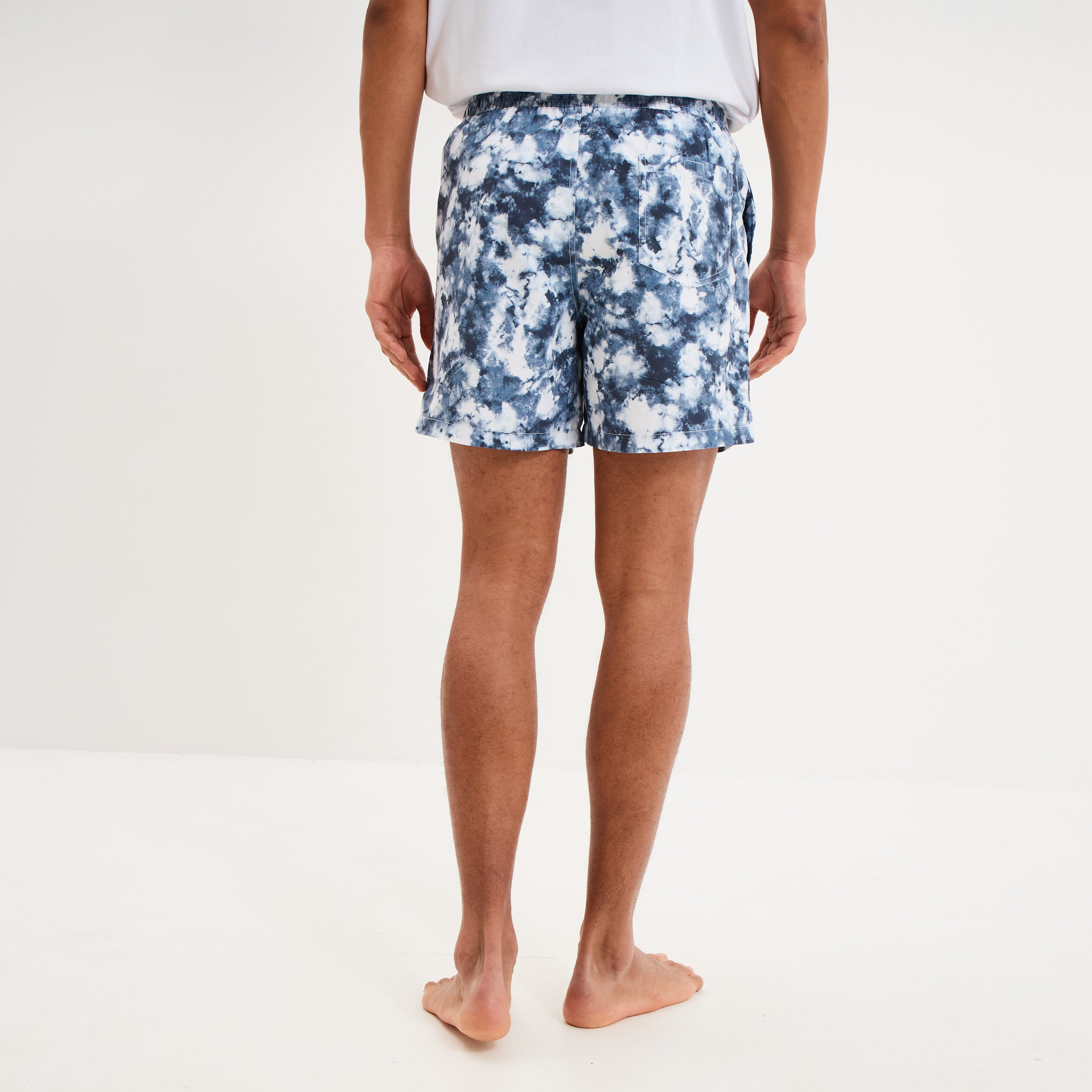 Short de bain bleu homme