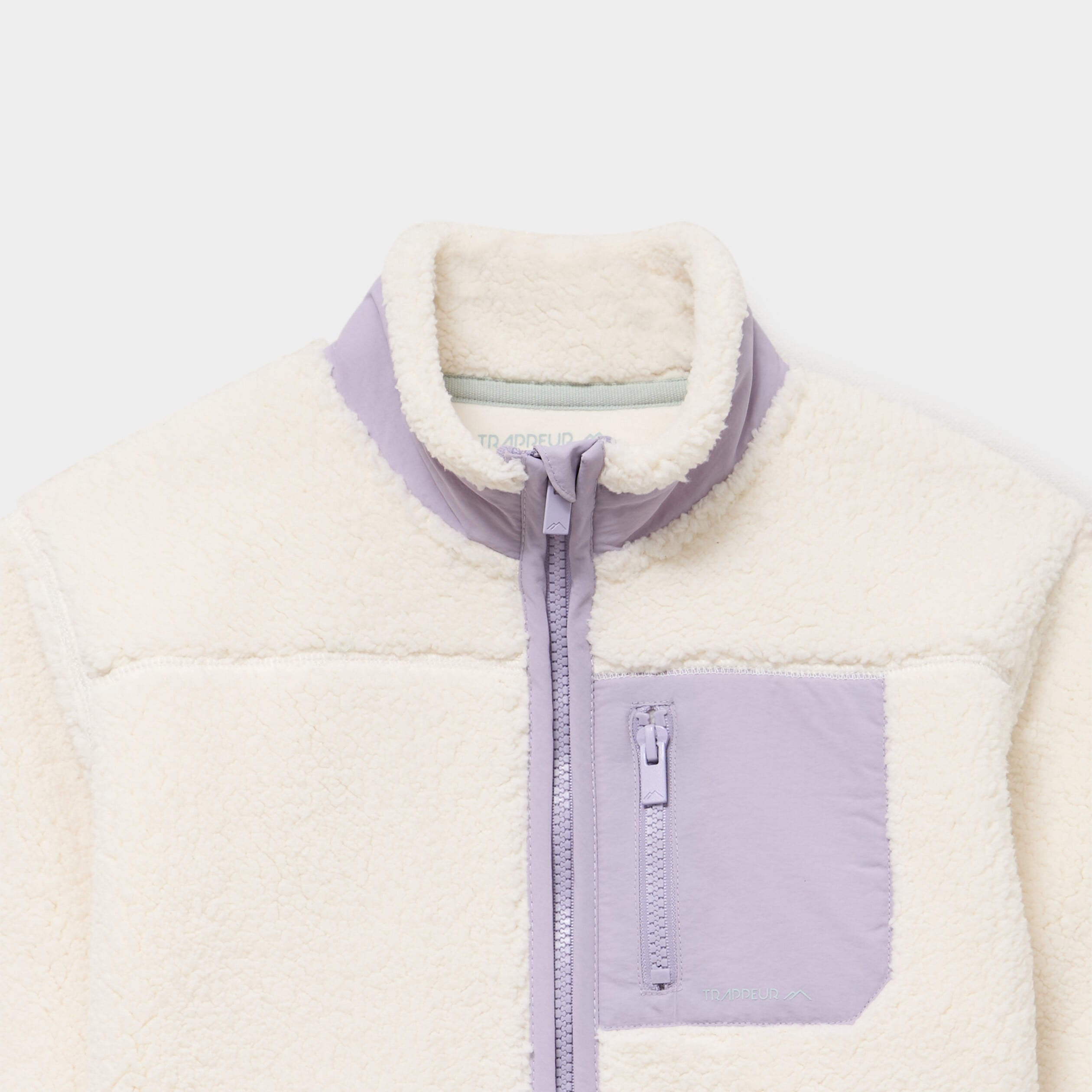 Gilet zipp&eacute; effet polaire blanc fille