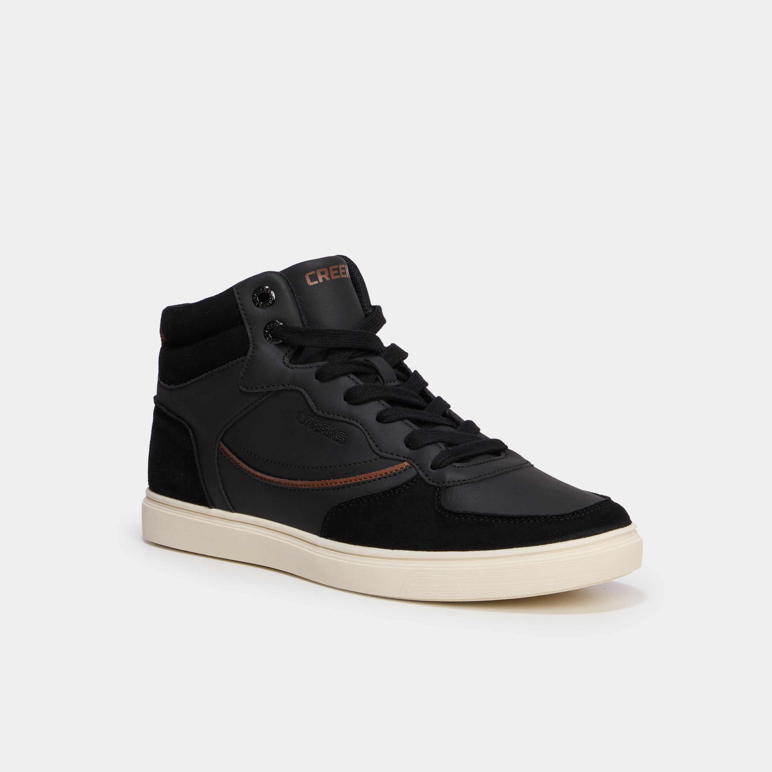Baskets montantes &agrave; lacets noir homme