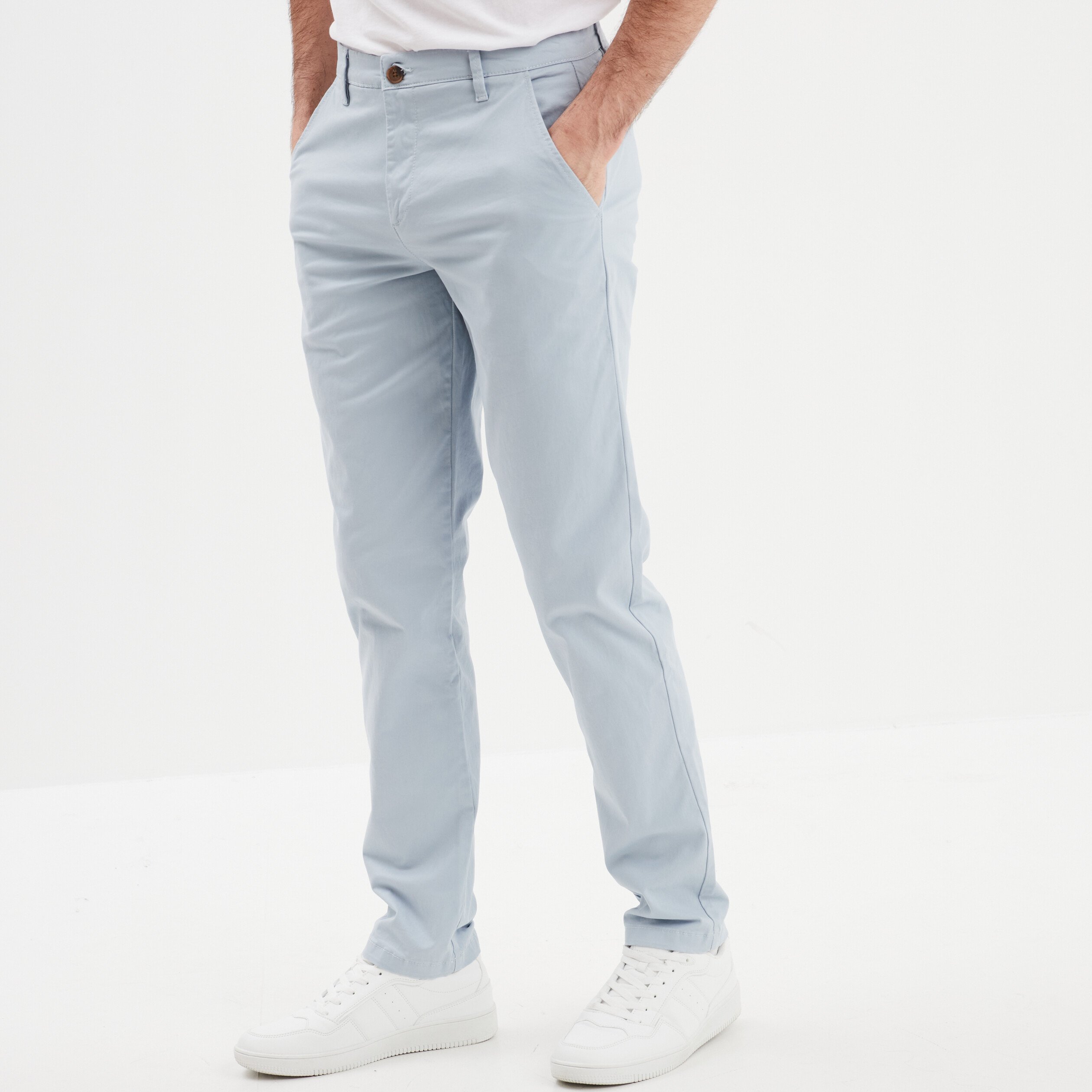 pantalon chino droit stretch bleu ciel homme Pantalon chino droit stretch bleu ciel homme