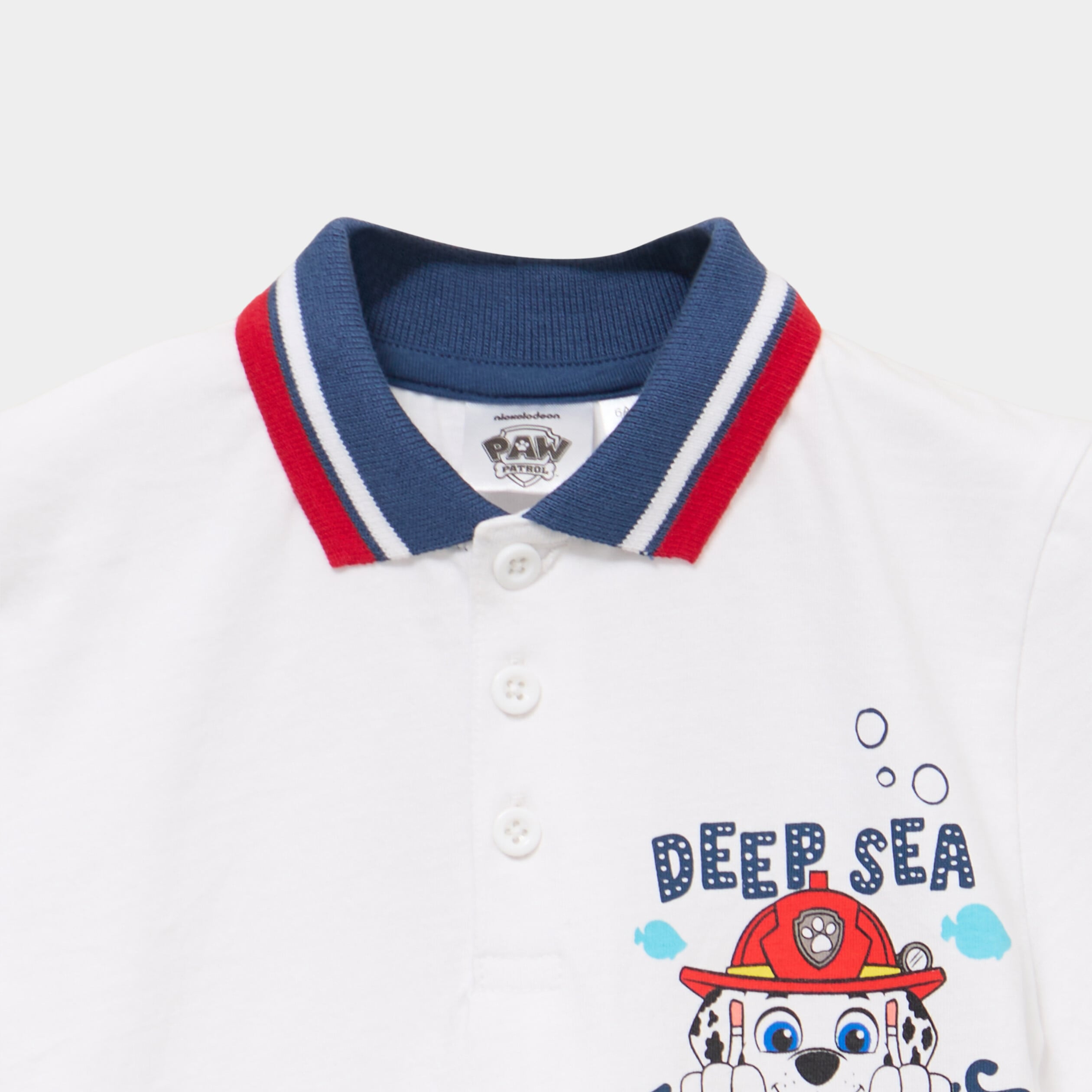 Polo coton Pat Patrouille blanc gar&ccedil;on