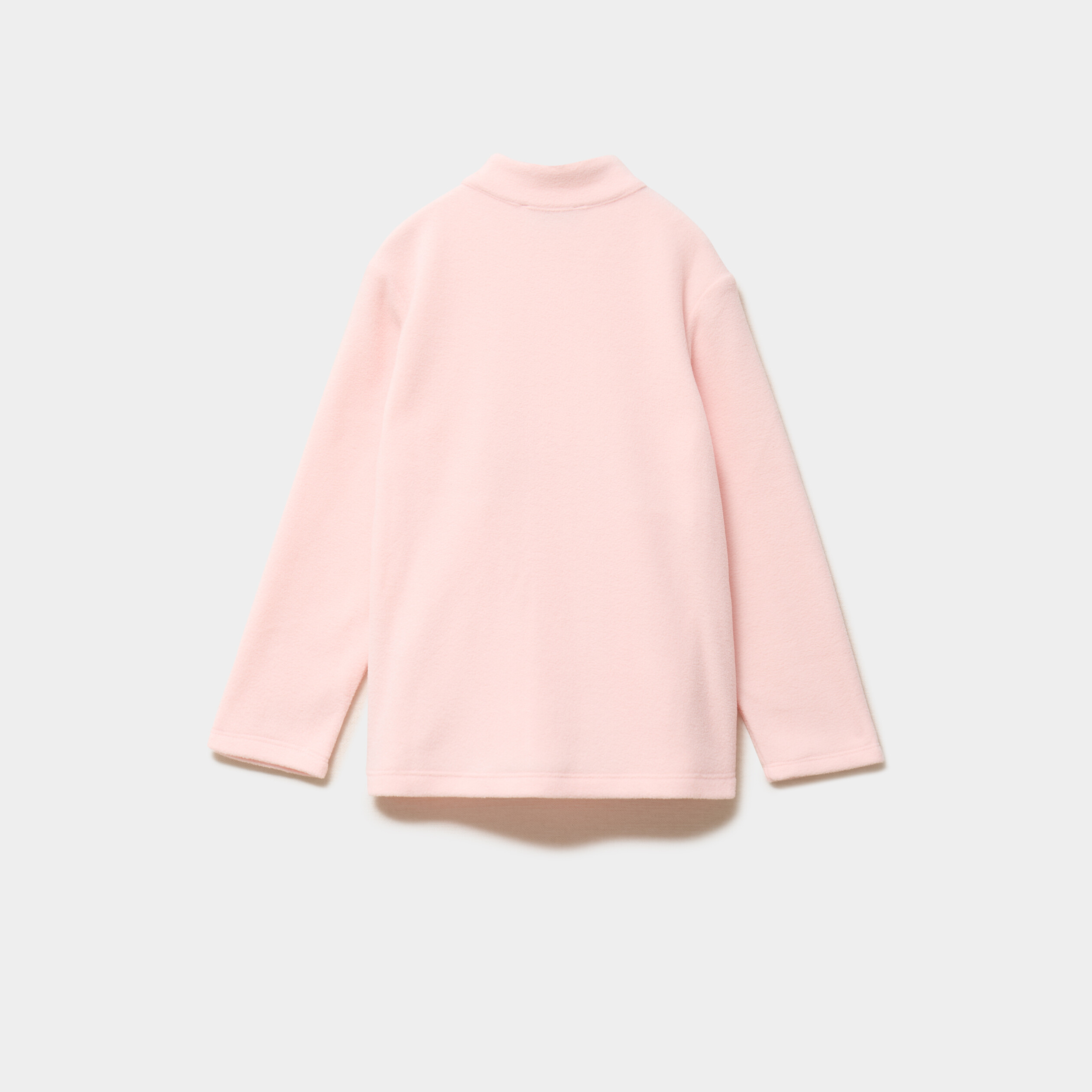 Gilet effet polaire zipp&eacute; col montant rose clair fille