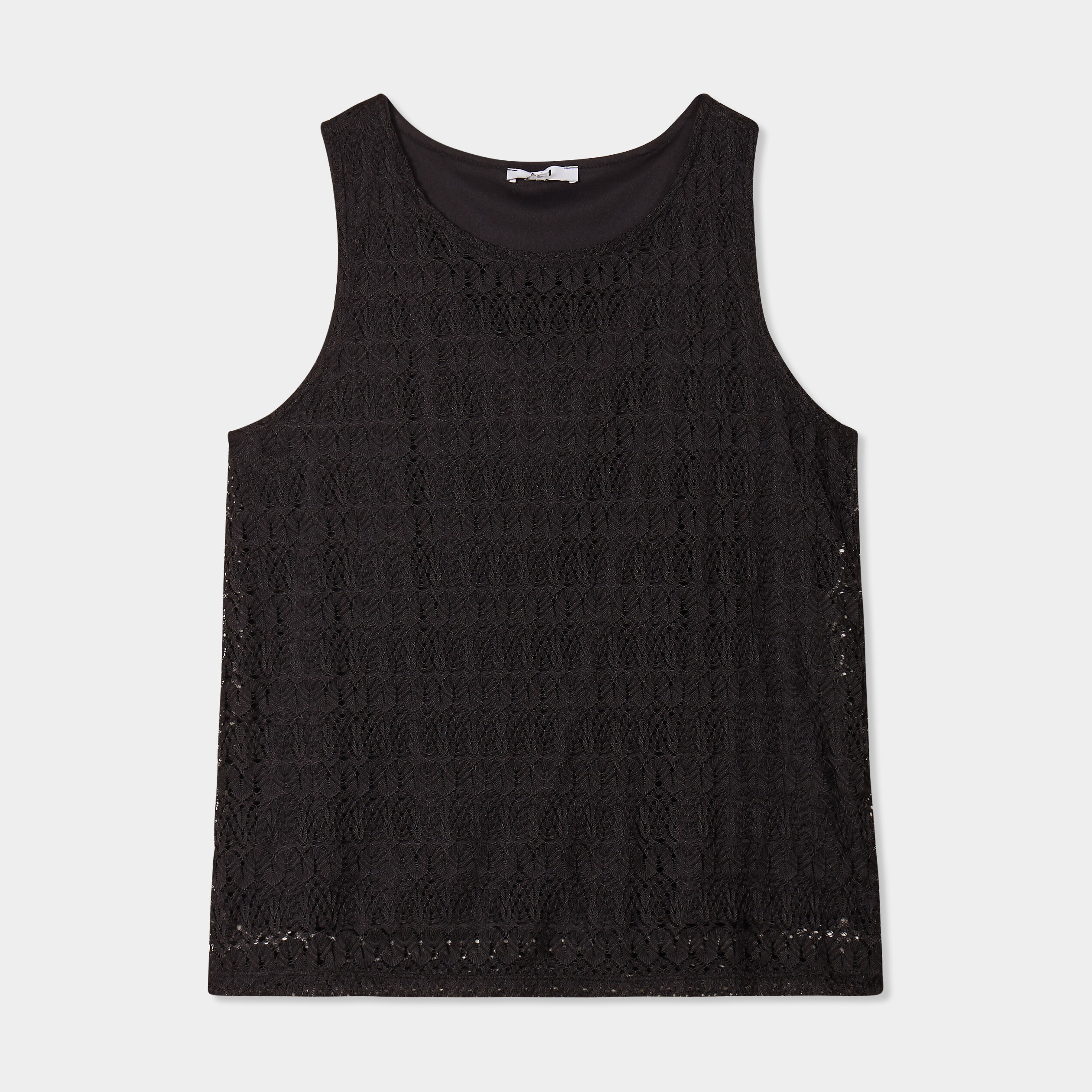 debardeur dentelle col rond noir femme Débardeur dentelle col rond noir femme