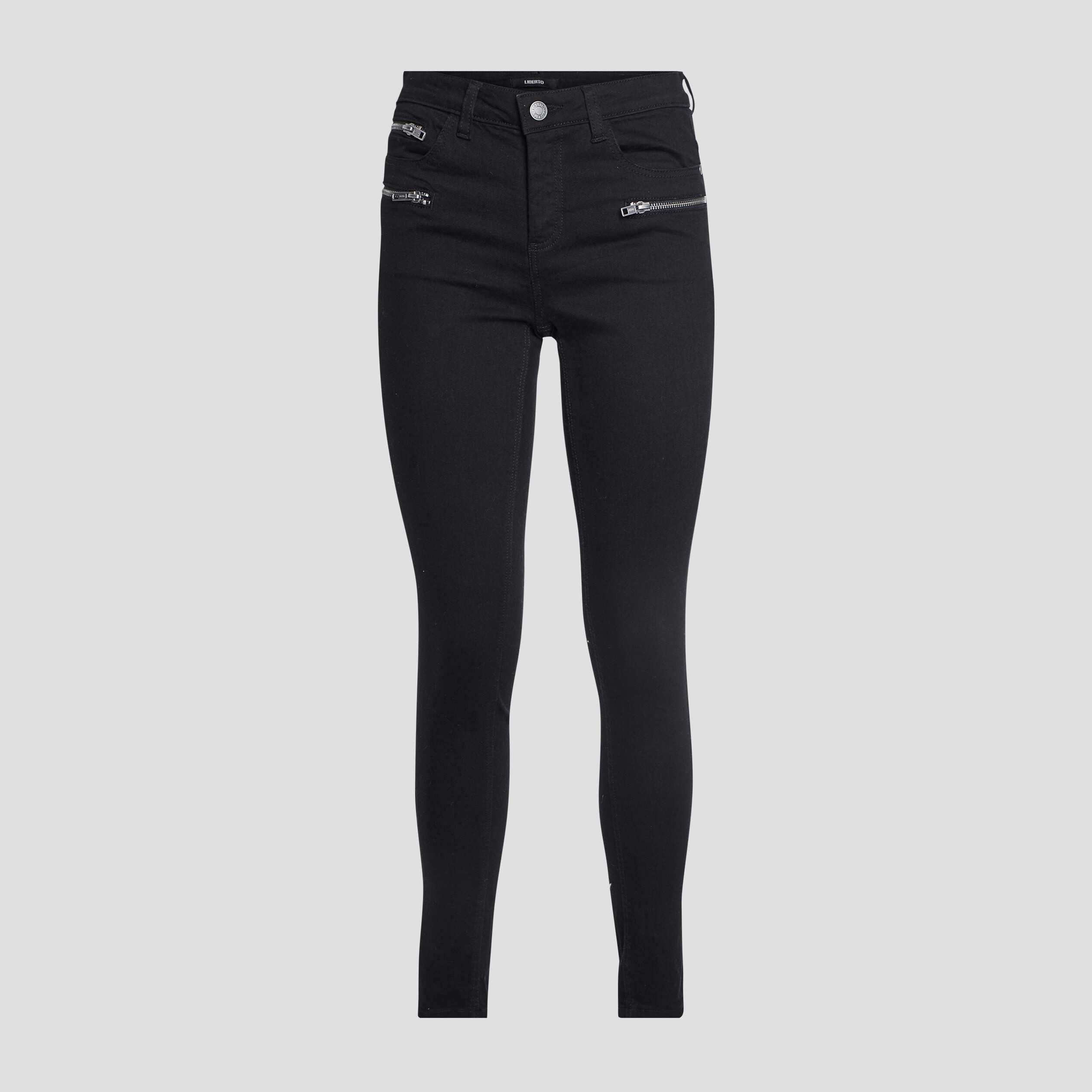 Pantalon skinny détails zippés noir femme