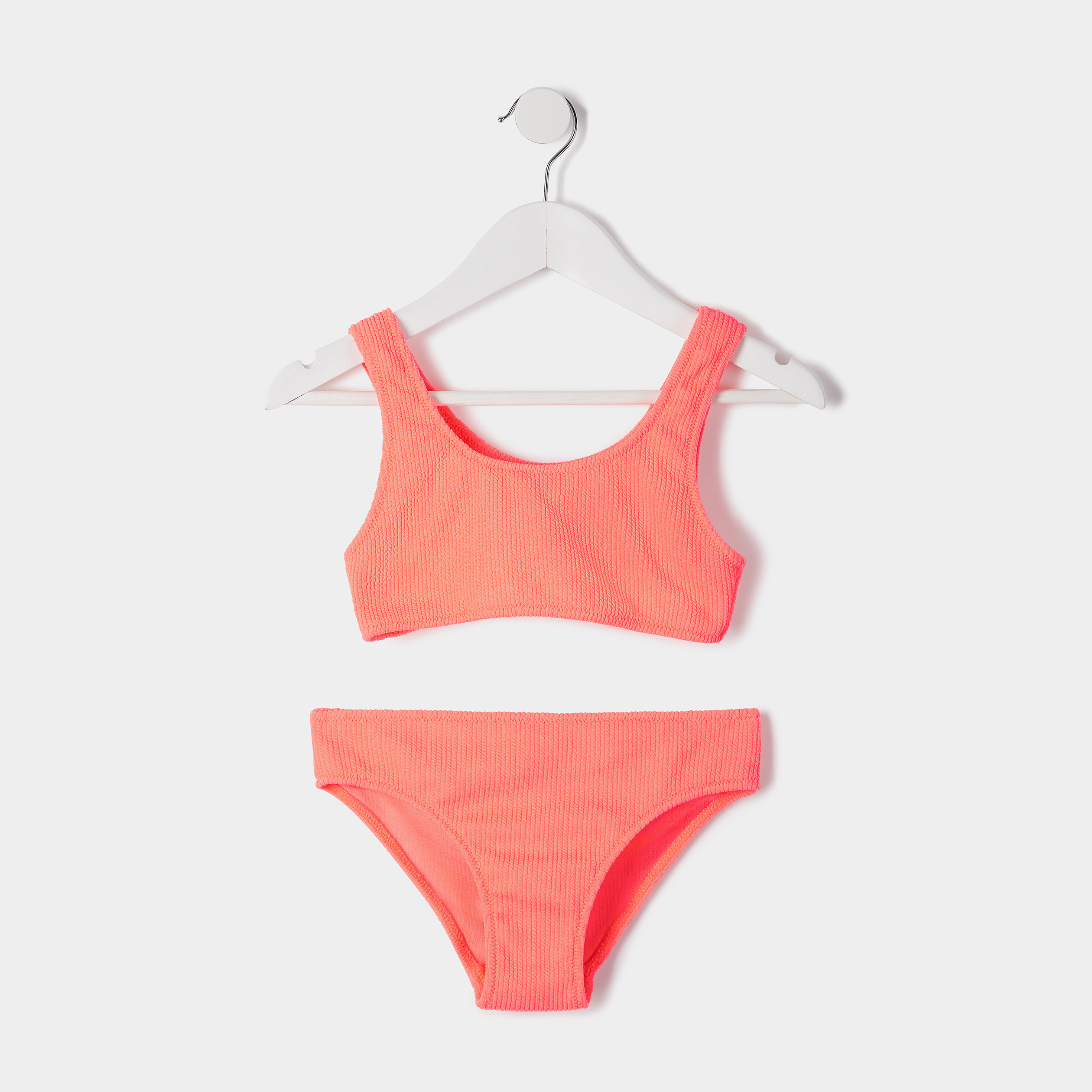 Maillot de bain 2 pi ces orange fluo fille