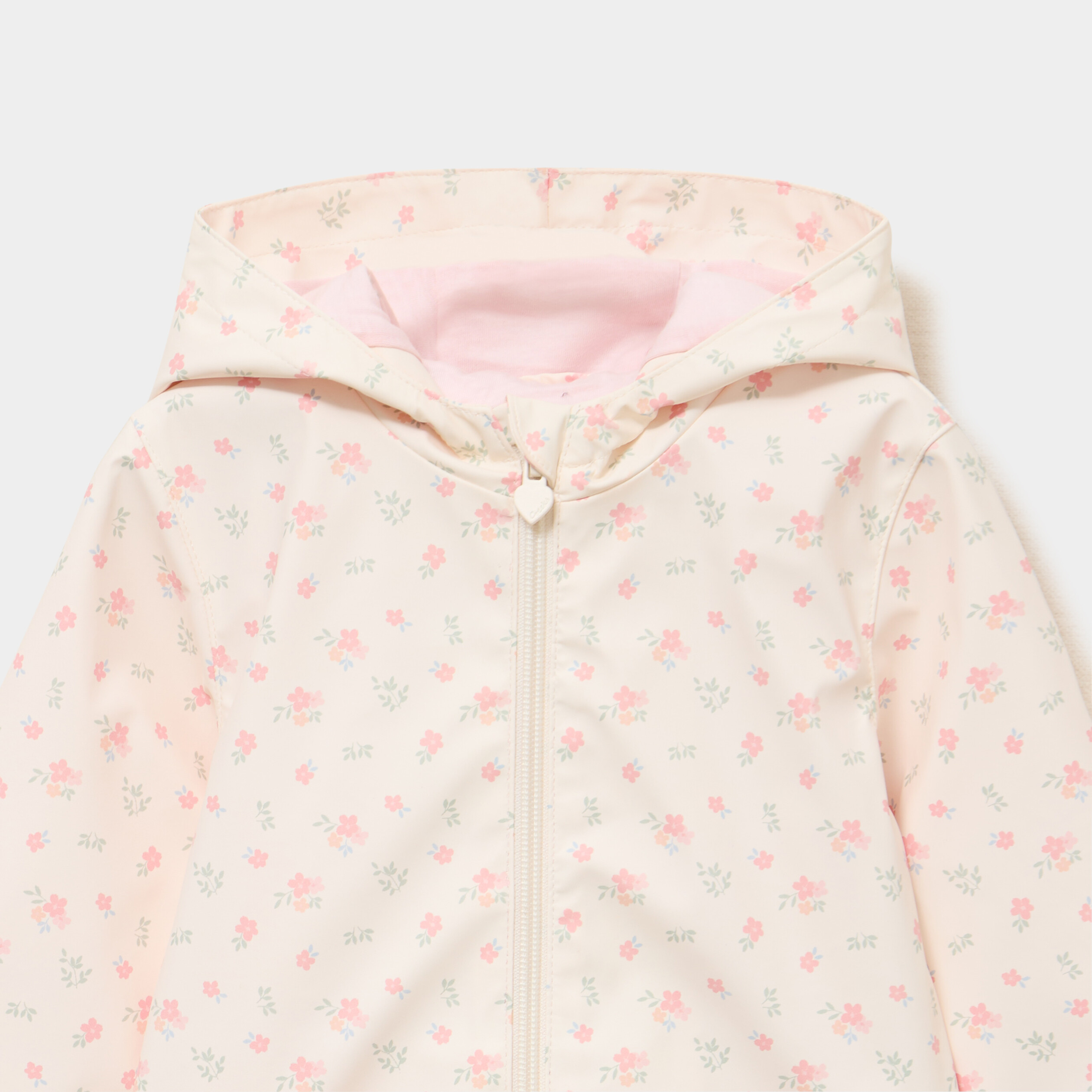 Parka &agrave; capuche imperm&eacute;able d&eacute;perlante ecru b&eacute;b&eacute; fille