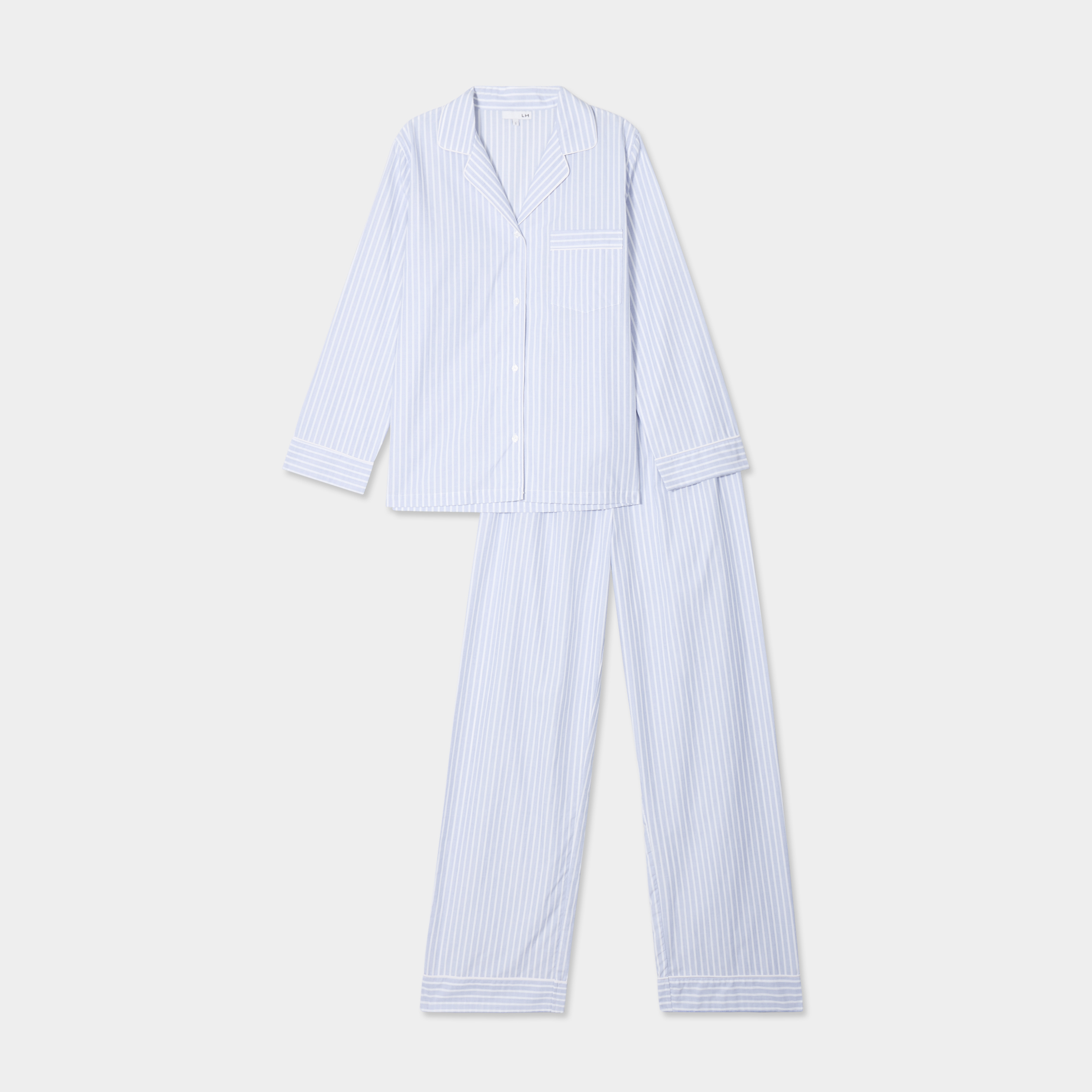 Ensemble pyjama pantalon chemise coton ecru femme