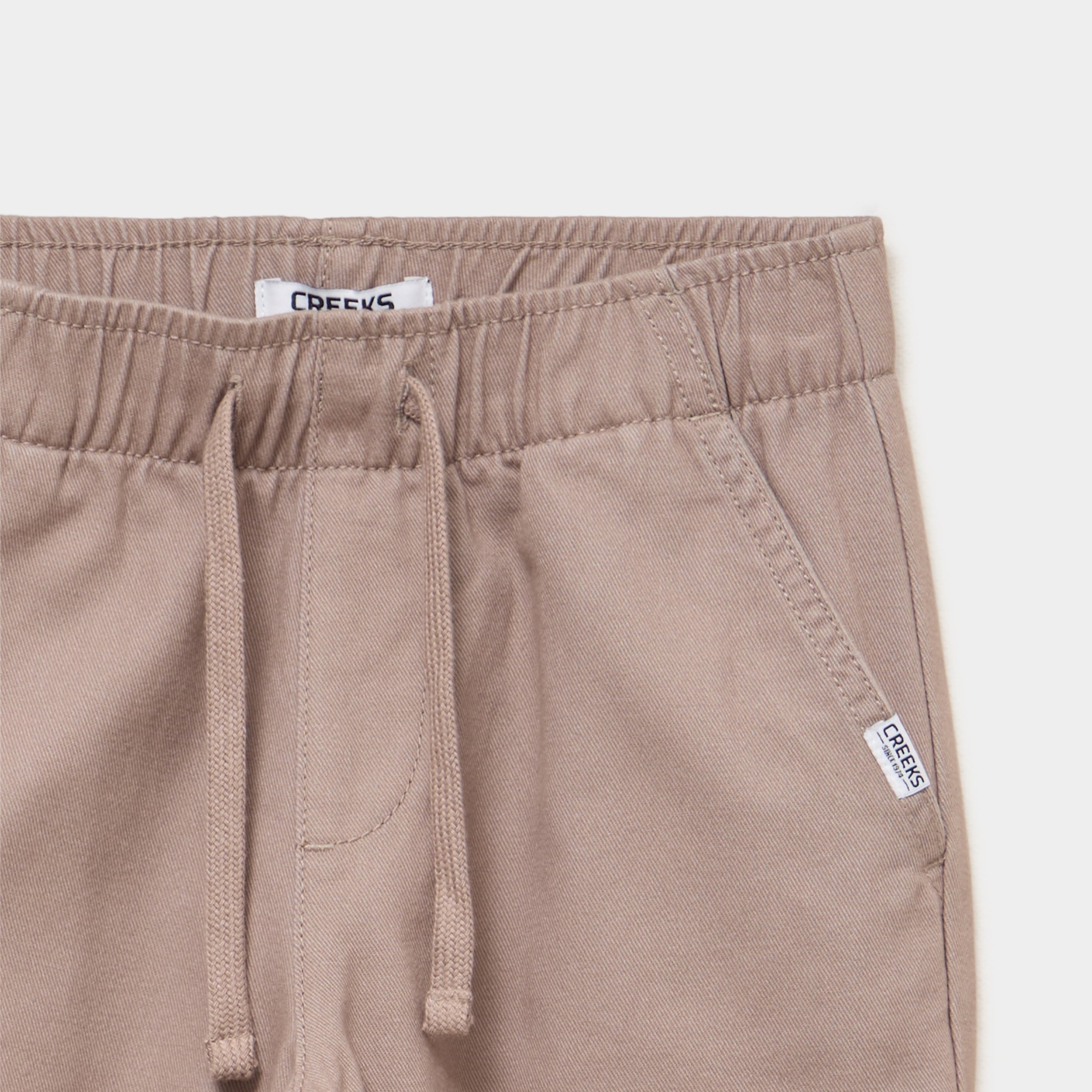 Pantalon relaxed taille ajustable coton gris gar&ccedil;on
