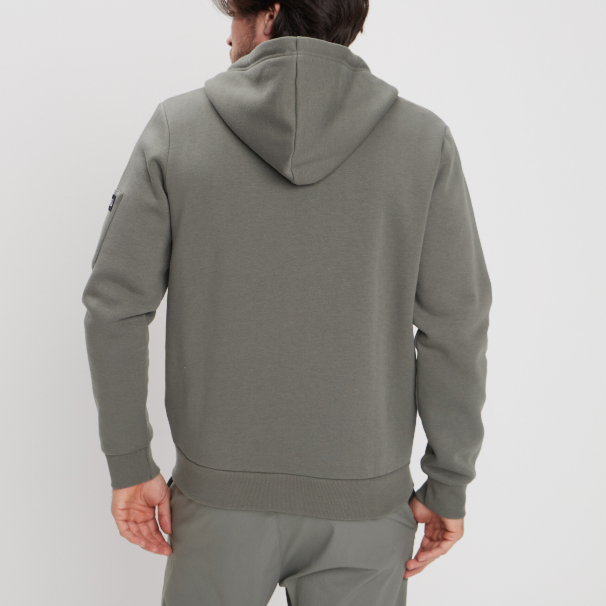 Sweat zipp capuche Liberto vert kaki homme