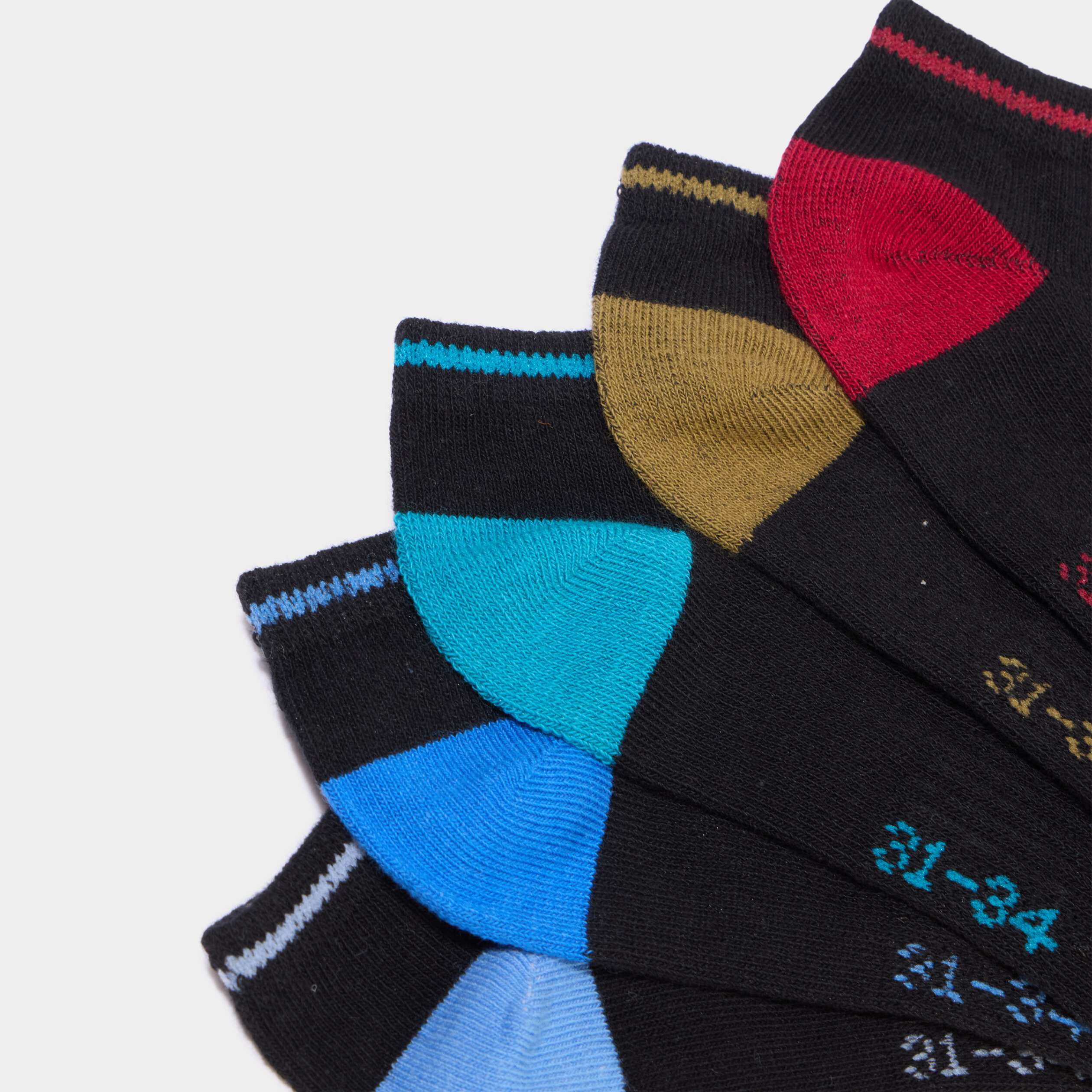 Lot 5 paires chaussettes invisibles multicolore gar&ccedil;on