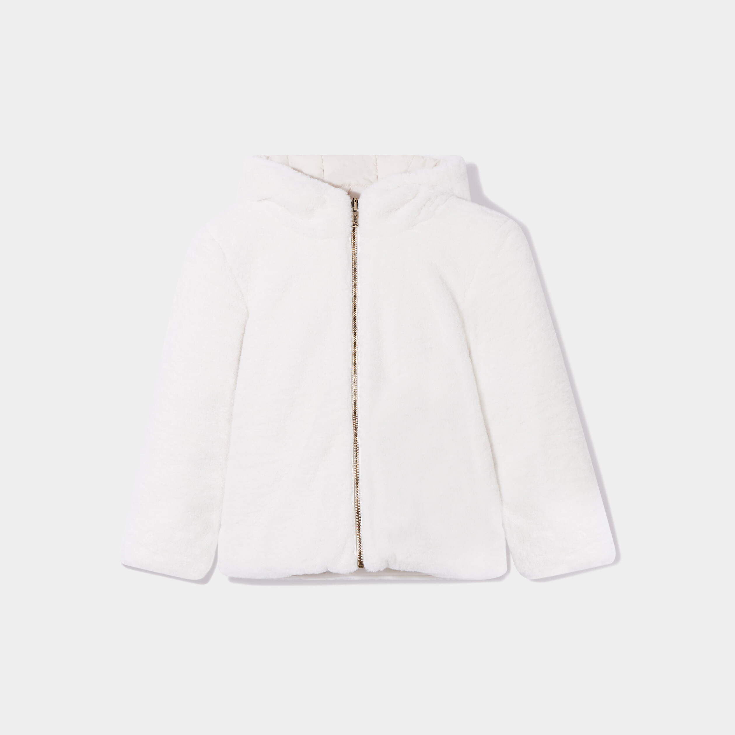 doudoune reversible fausse fourrure ivoire fille Doudoune réversible fausse fourrure ivoire fille