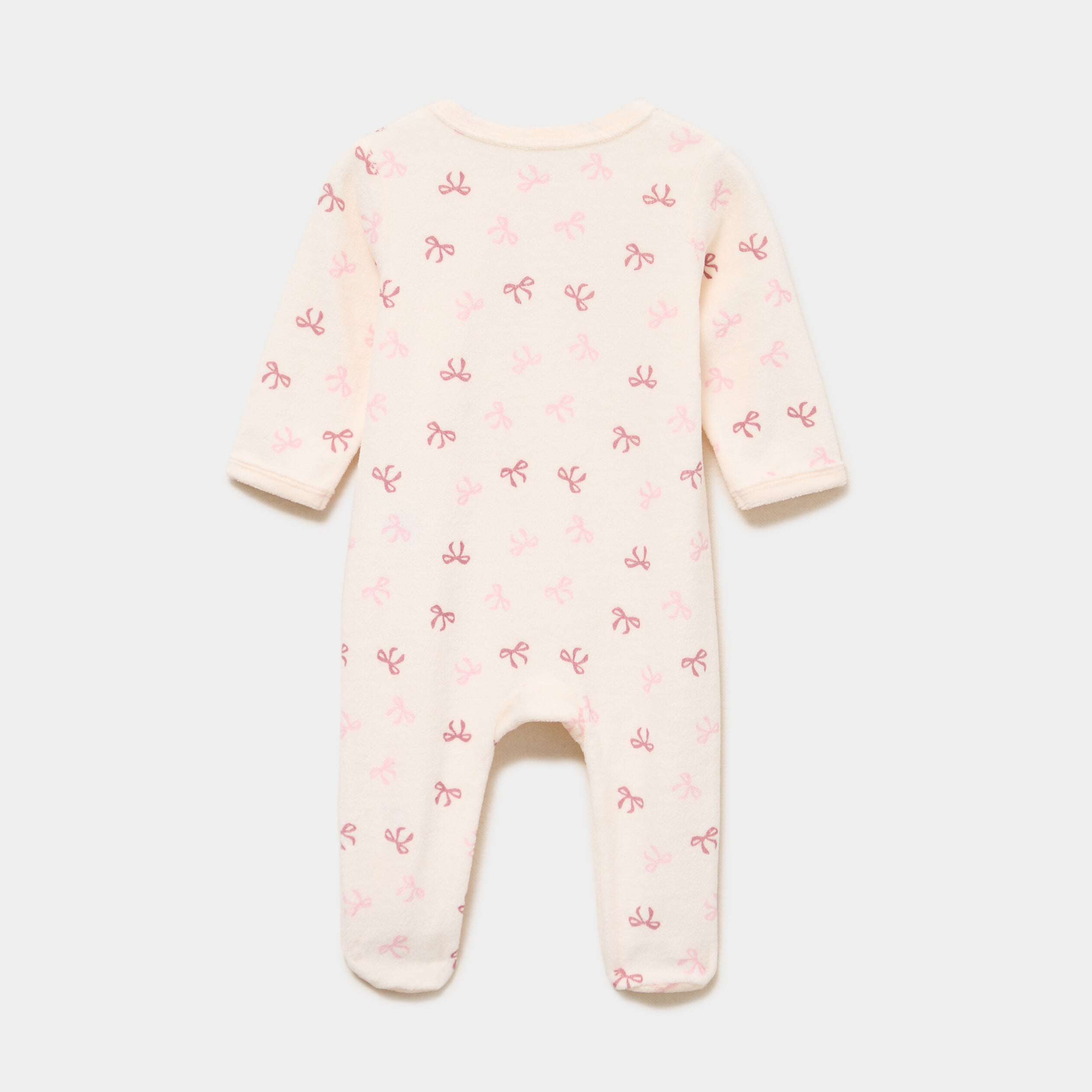 Dors-bien effet velours manches longues creme b&eacute;b&eacute;
