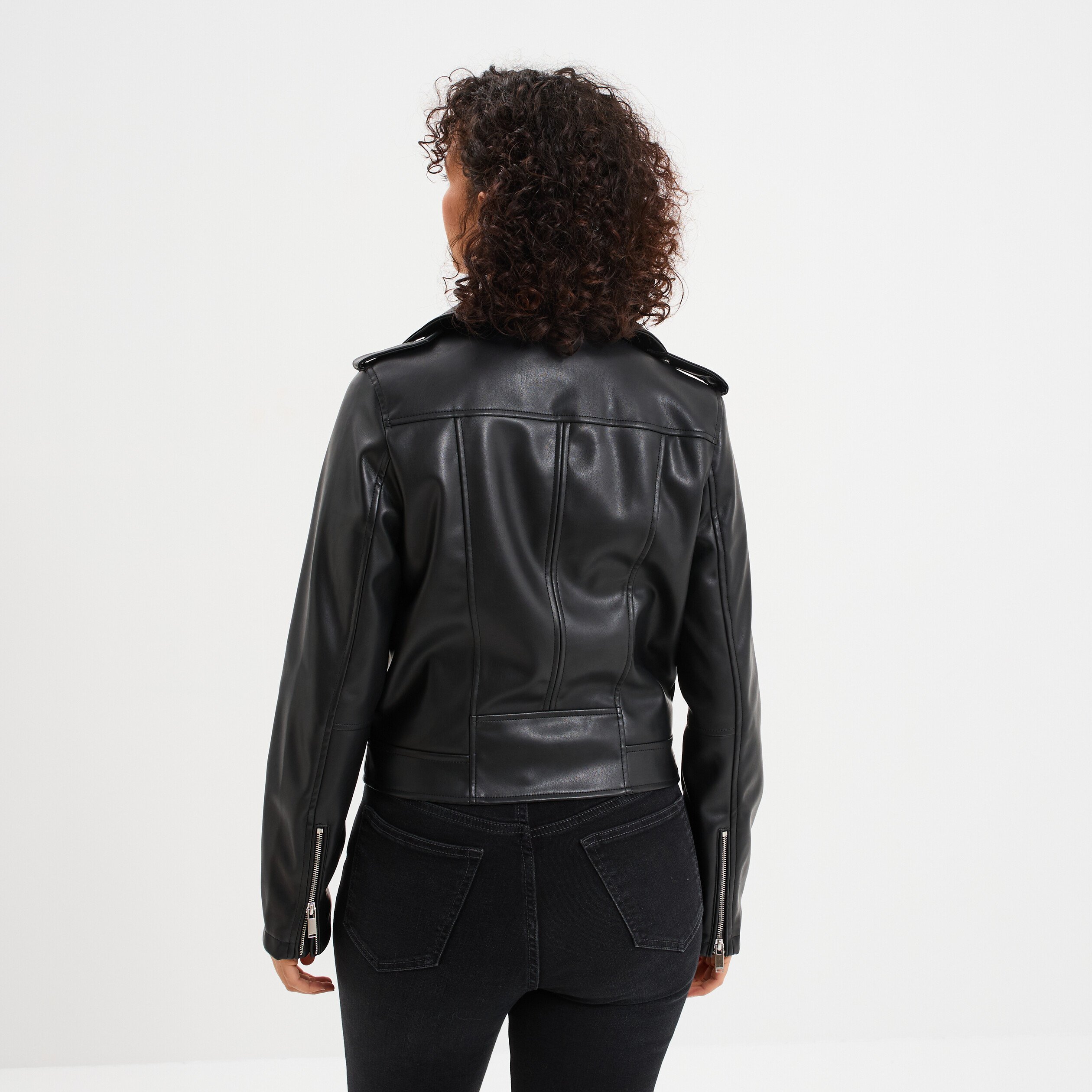 veste biker simili cuir noir femme Veste biker simili cuir noir femme