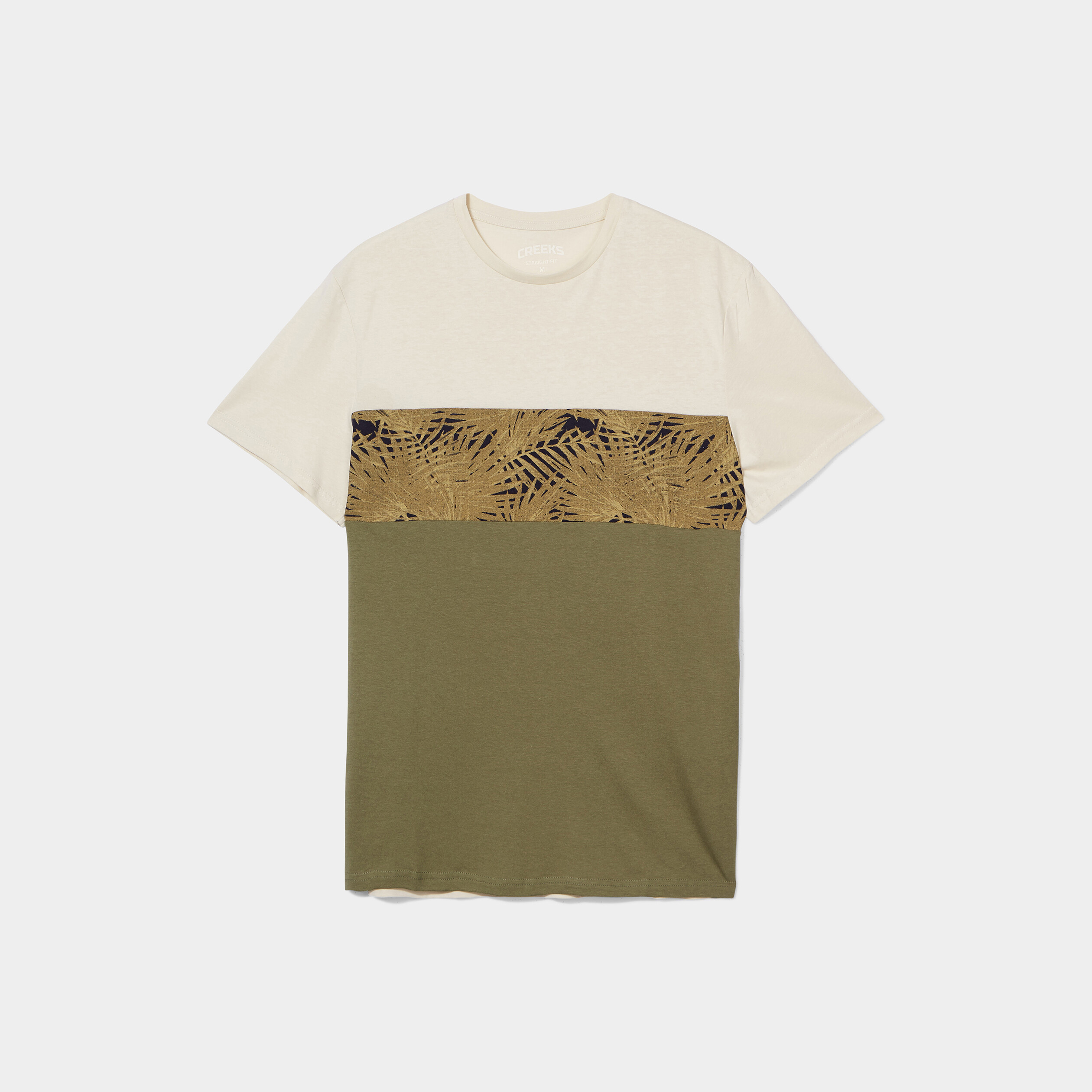 T-shirt manches courtes coton Creeks vert kaki homme