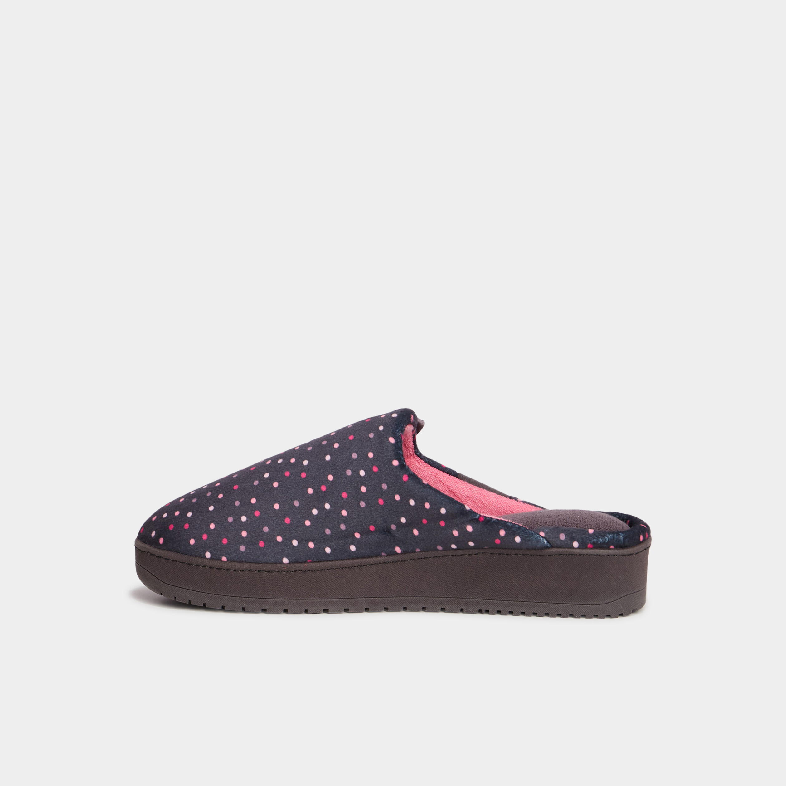 chaussons mules lavables isotoner bleu gris femme Chaussons mules lavables Isotoner bleu gris femme