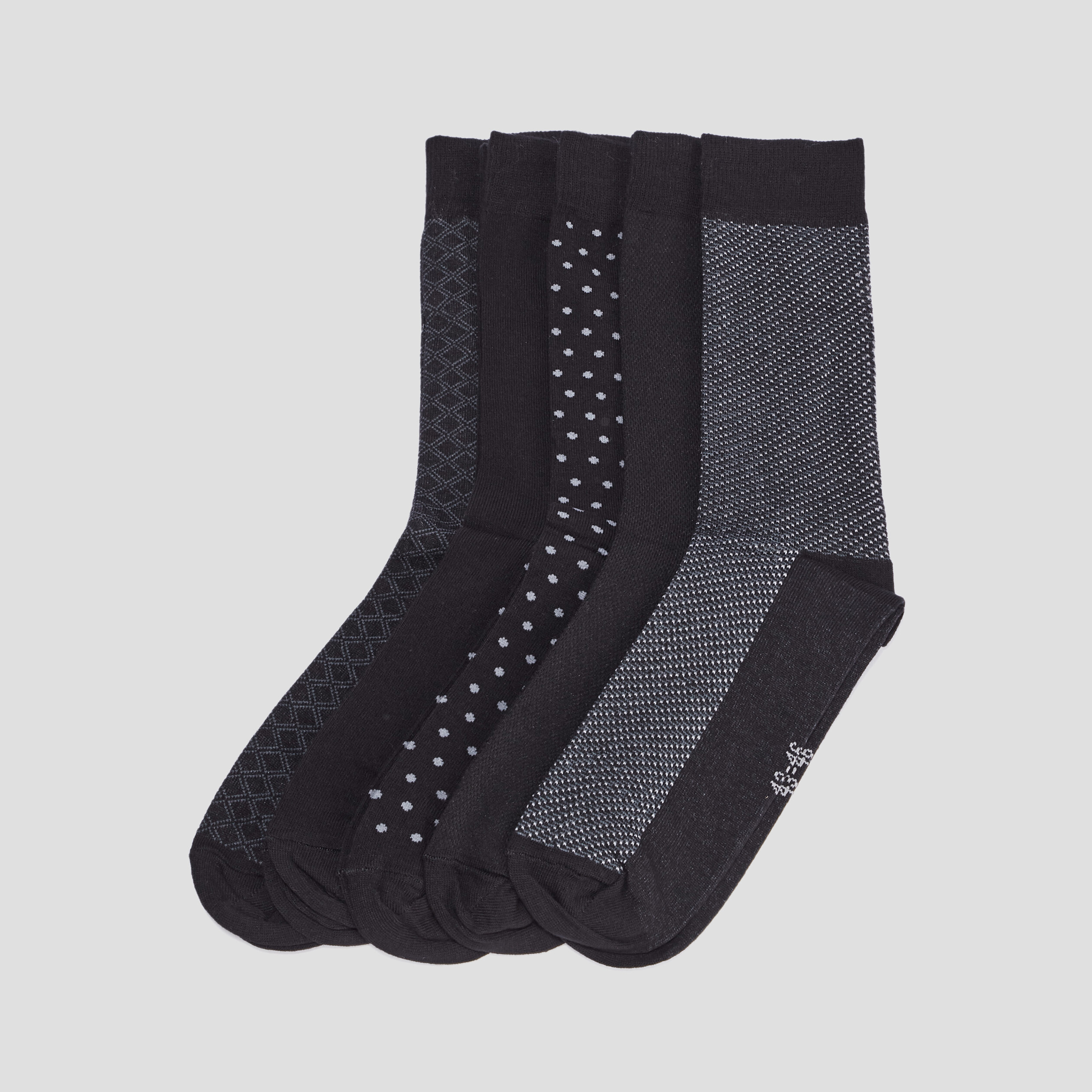 Lot 5 paires chaussettes noir homme