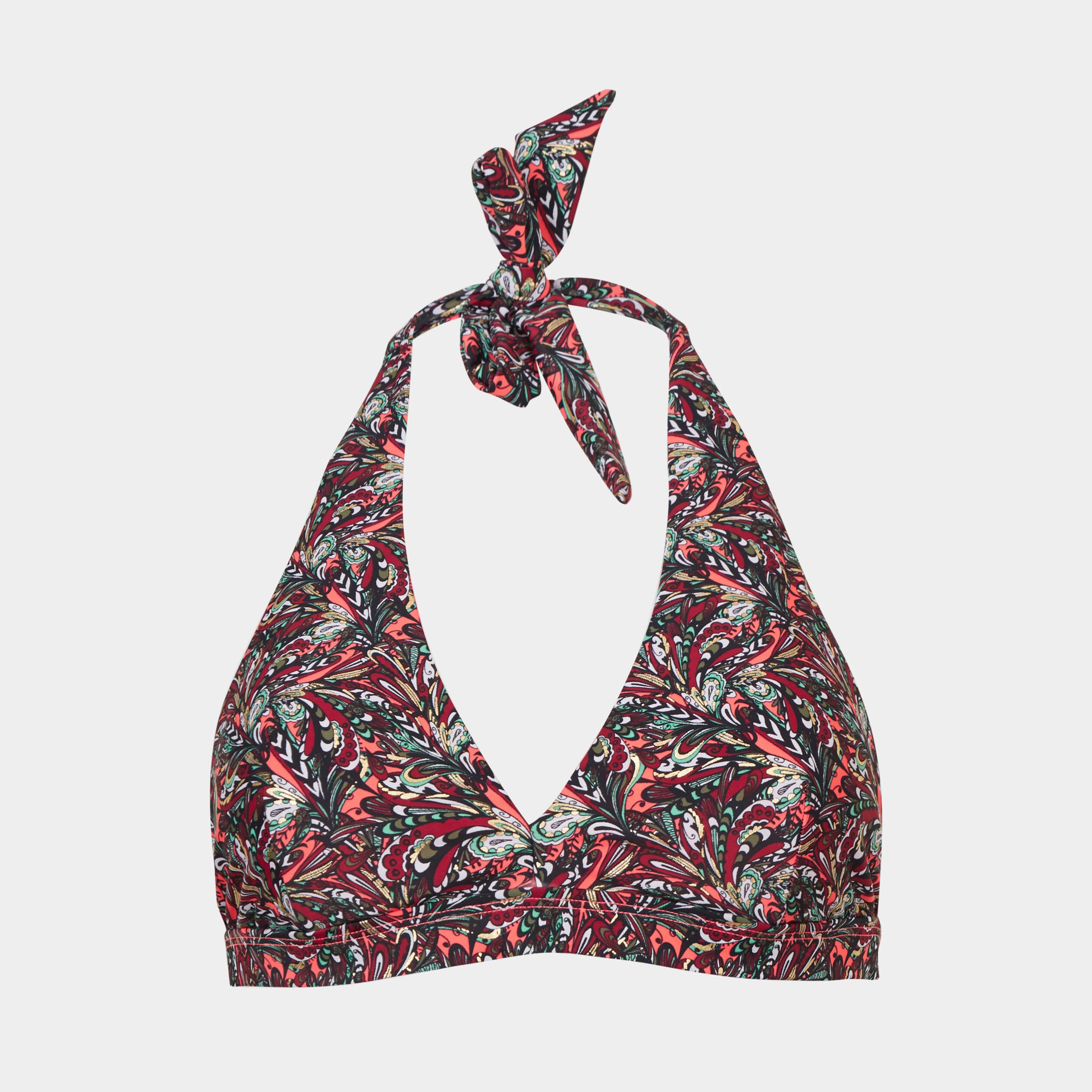 haut de maillot de bain forme triangle multicolore femme Haut de maillot de bain forme triangle multicolore femme