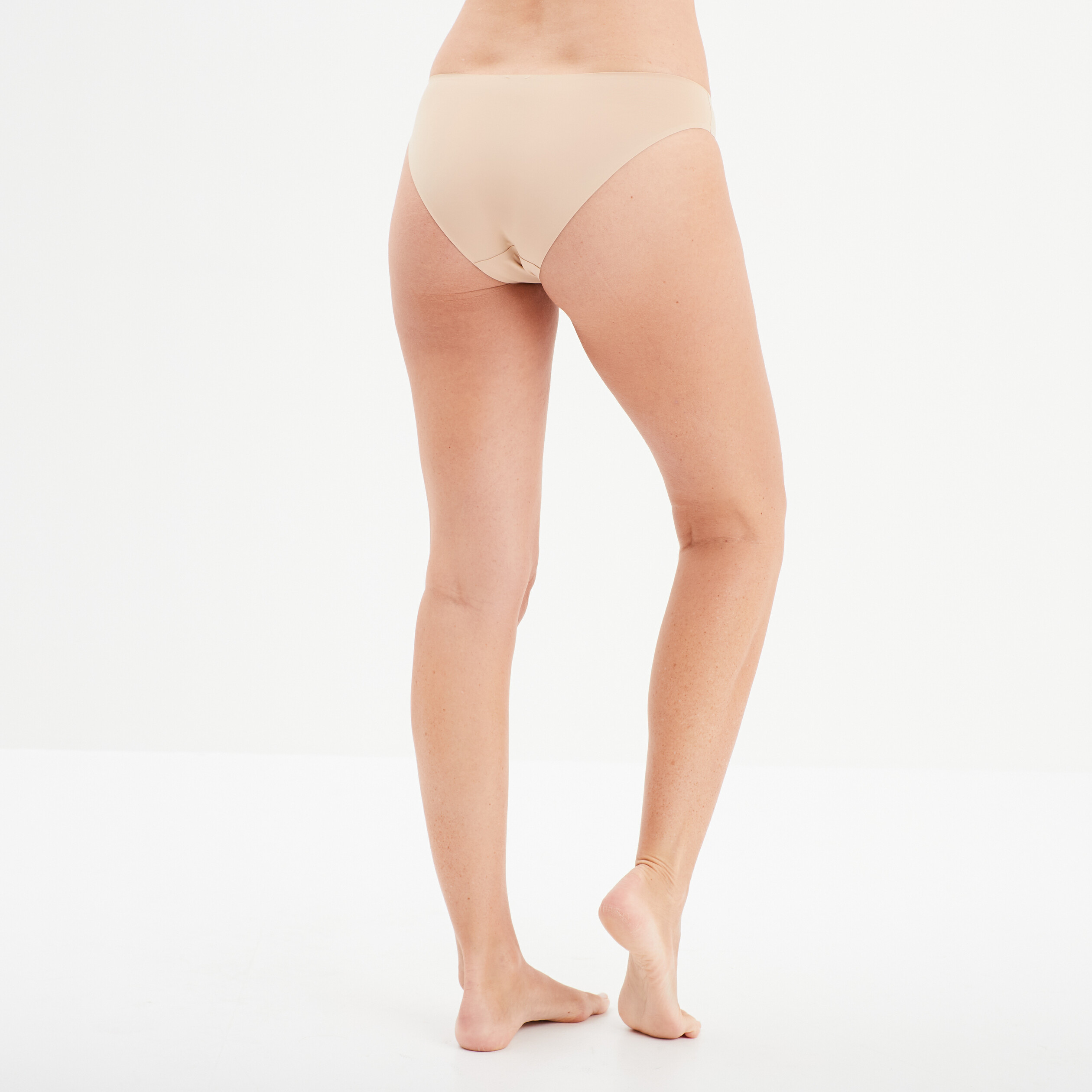 Culotte microfibre sans coutures beige femme
