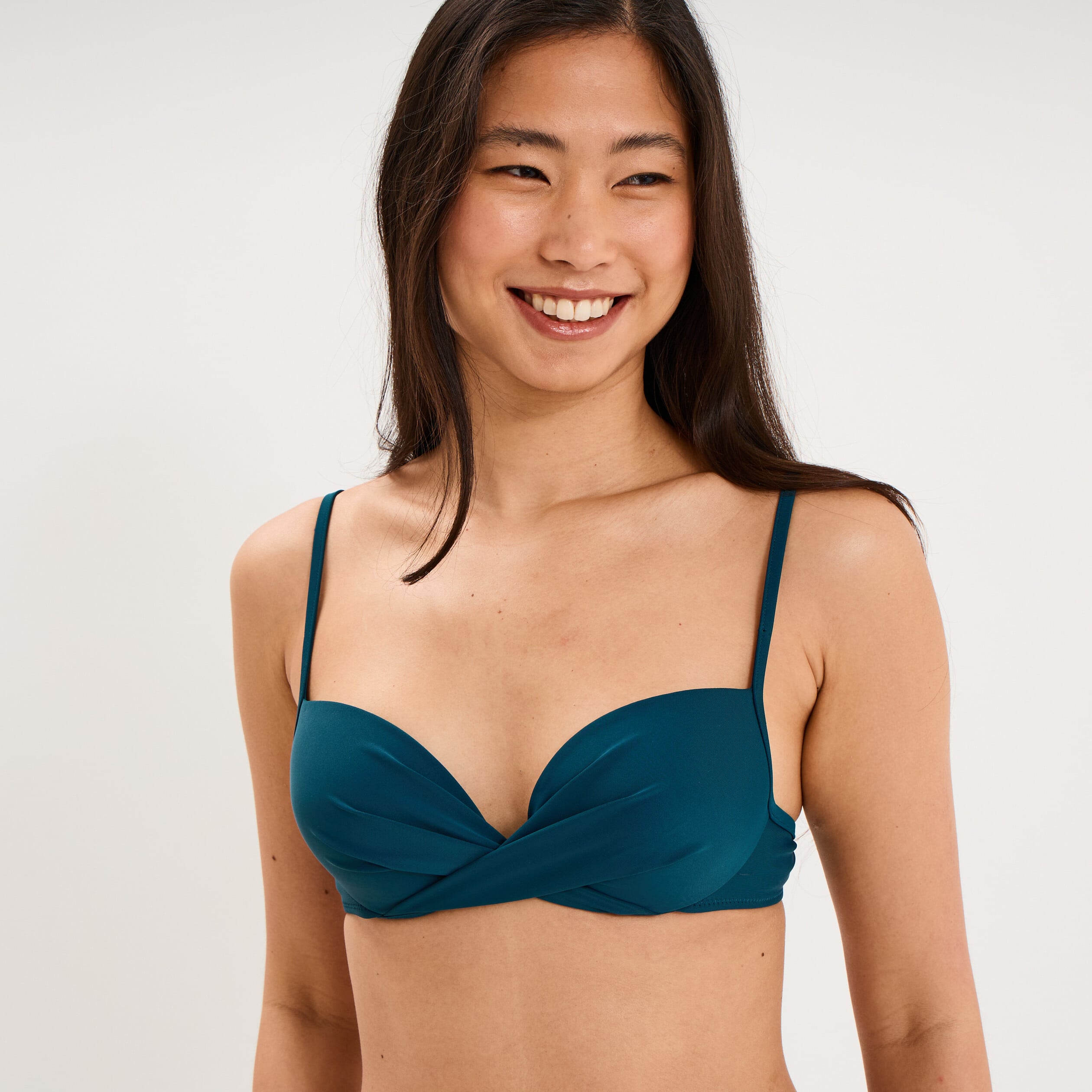 Haut de maillot de bain push up armatur&eacute; bleu p&eacute;trole femme