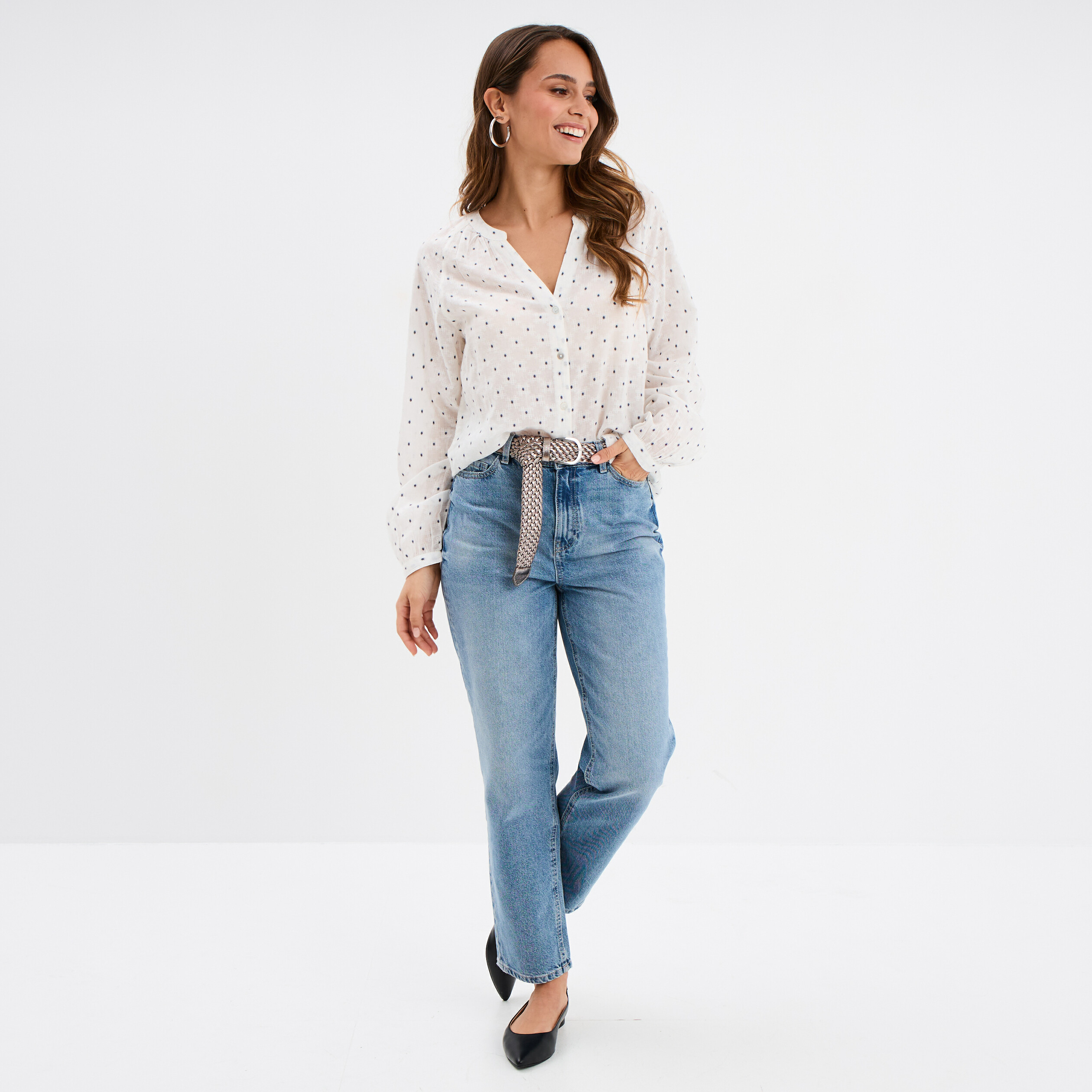 blouse oversize coton majoritaire blanc femme Blouse oversize coton majoritaire blanc femme