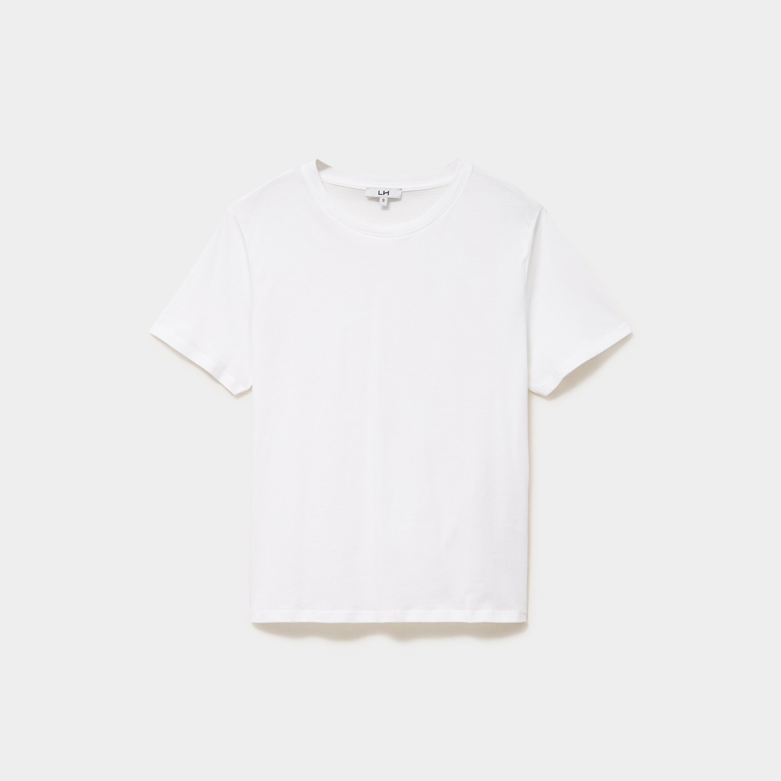 T-shirt col rond manches courtes coton blanc femme