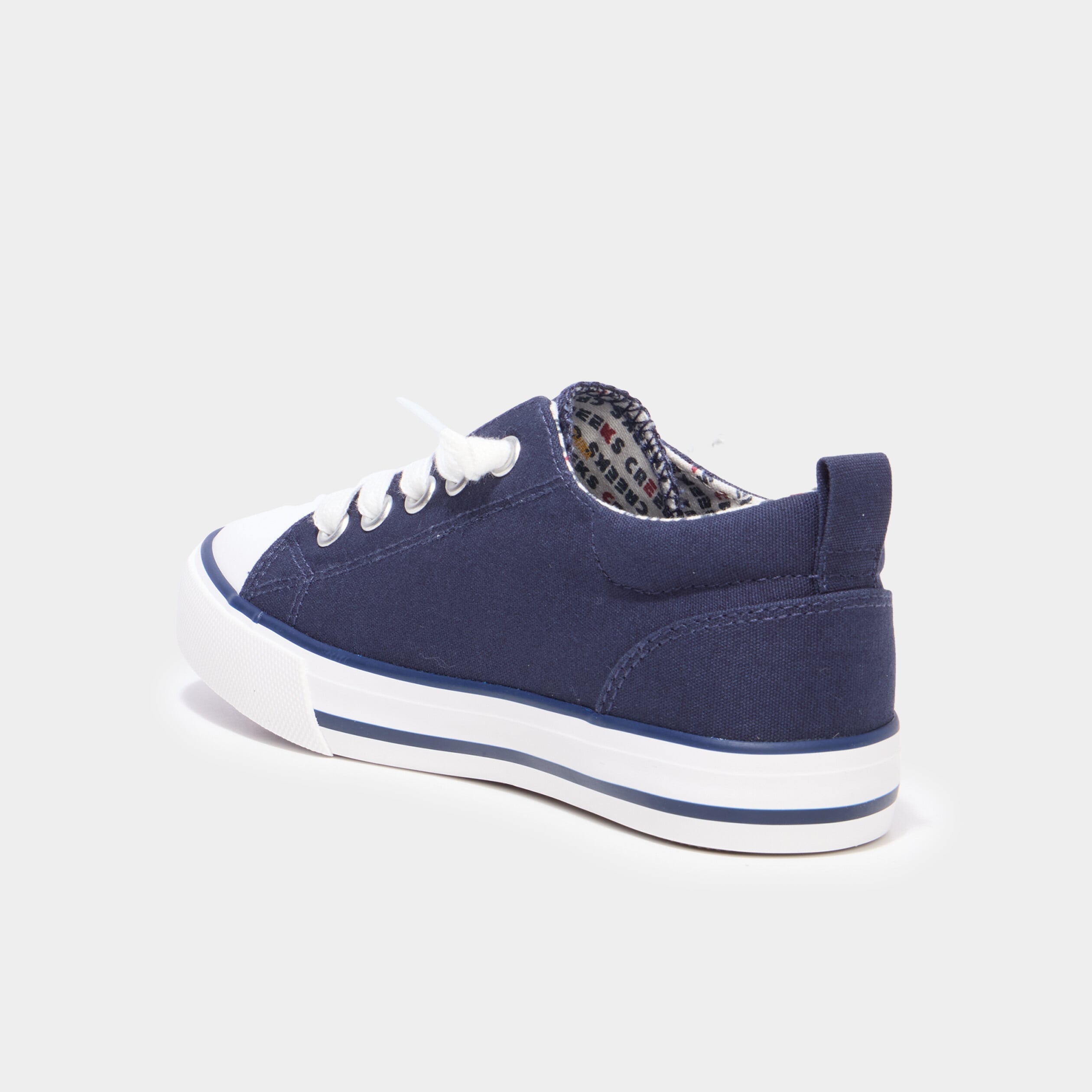 Tennis basses toile lacets bout renforc&eacute; bleu marine gar&ccedil;on