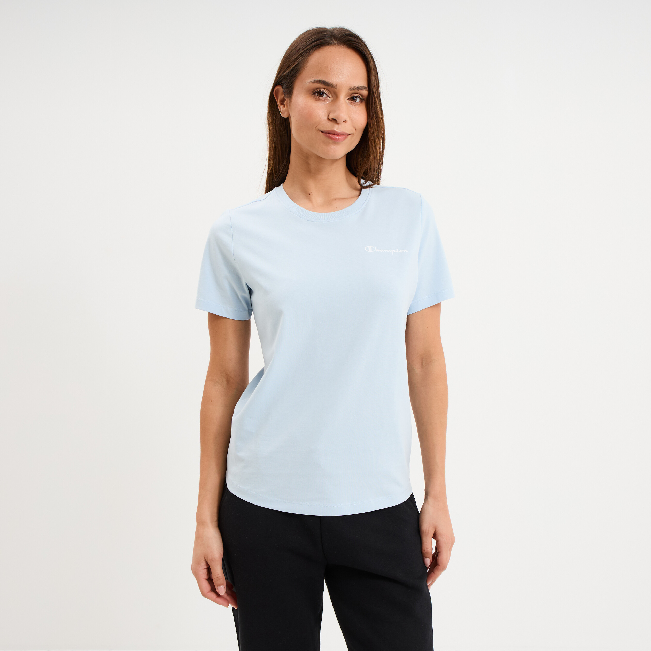 T-shirt manches courtes coton Champion bleu ciel femme
