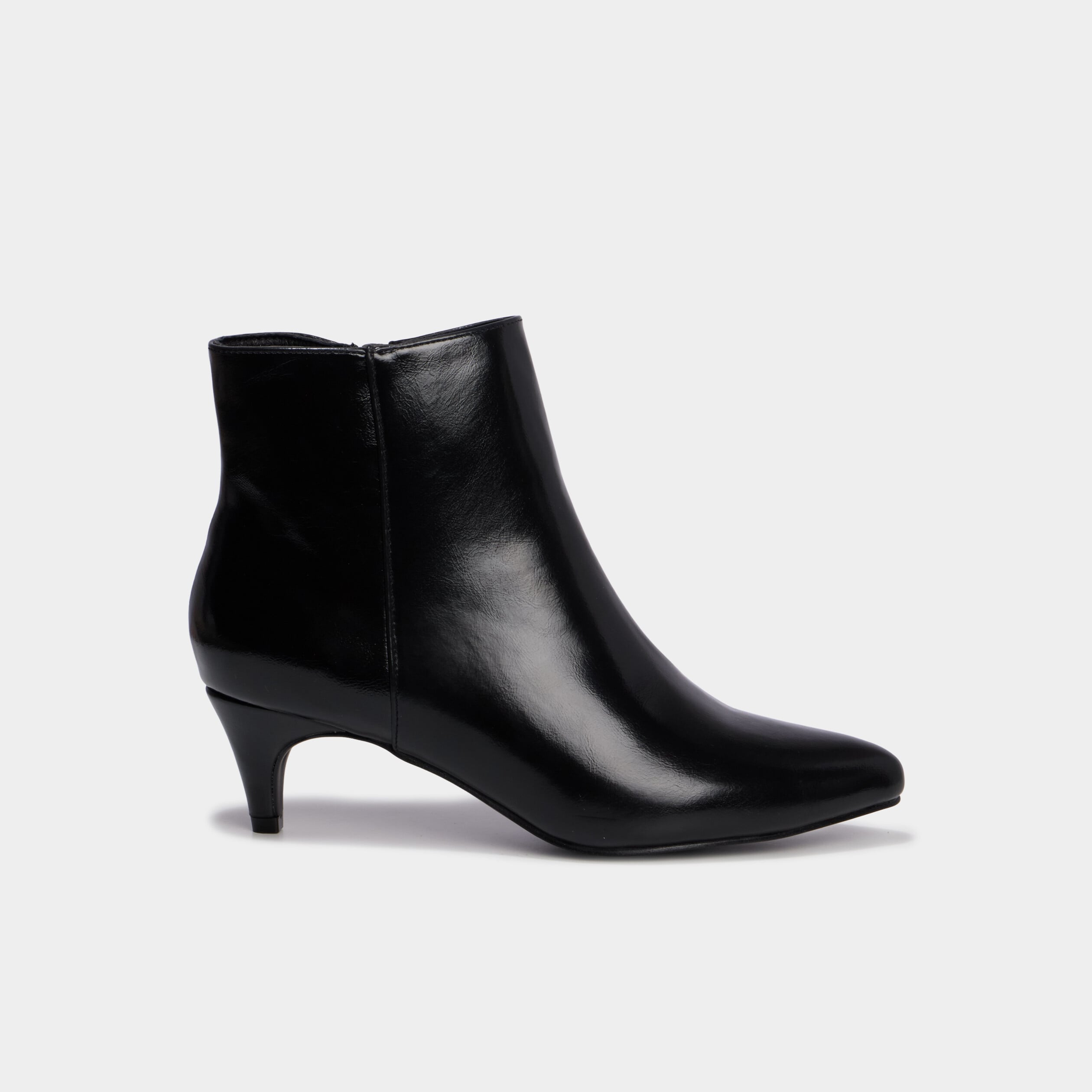Boots vernies kitten heels noir femme