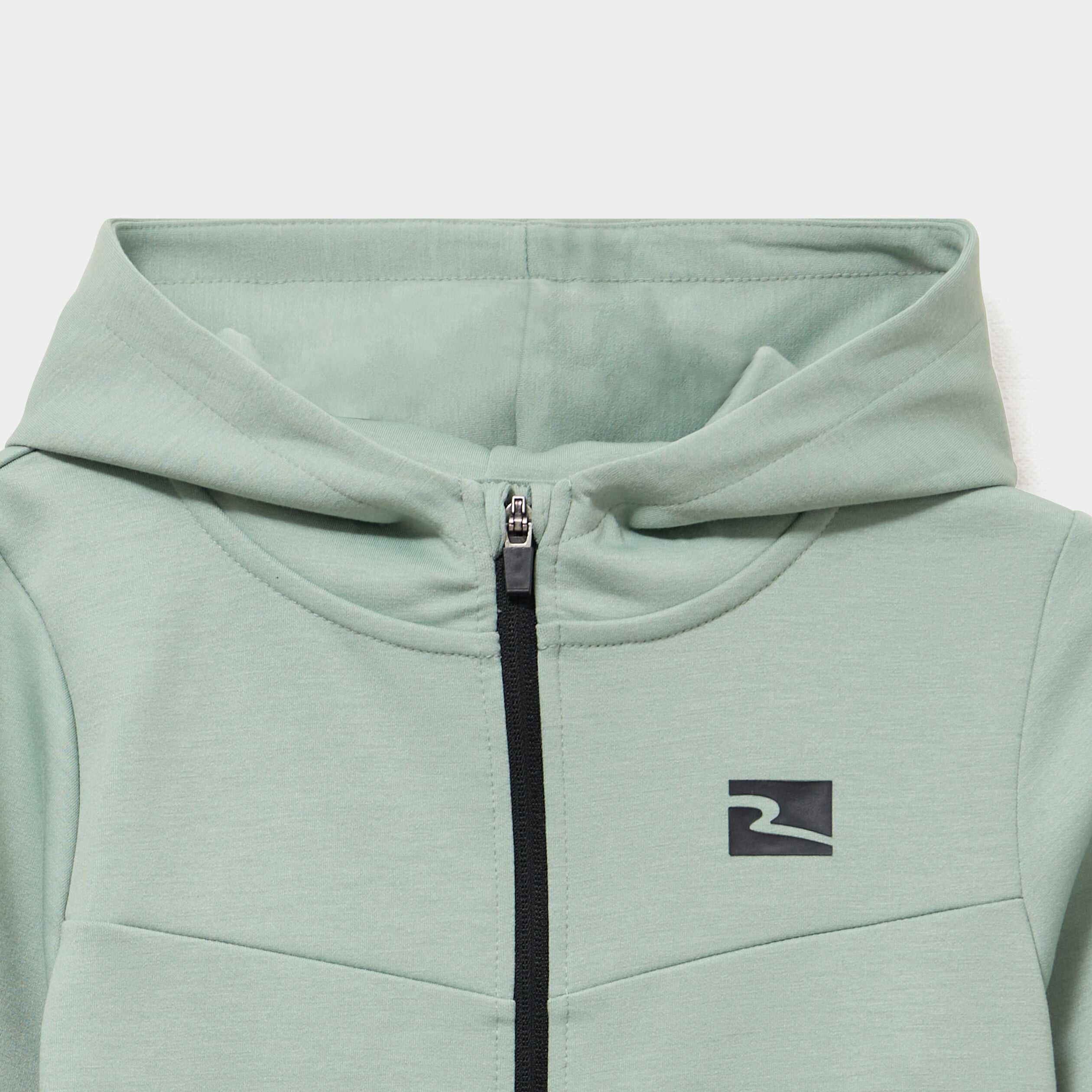 Sweat zipp&eacute; &agrave; capuche vert pastel gar&ccedil;on
