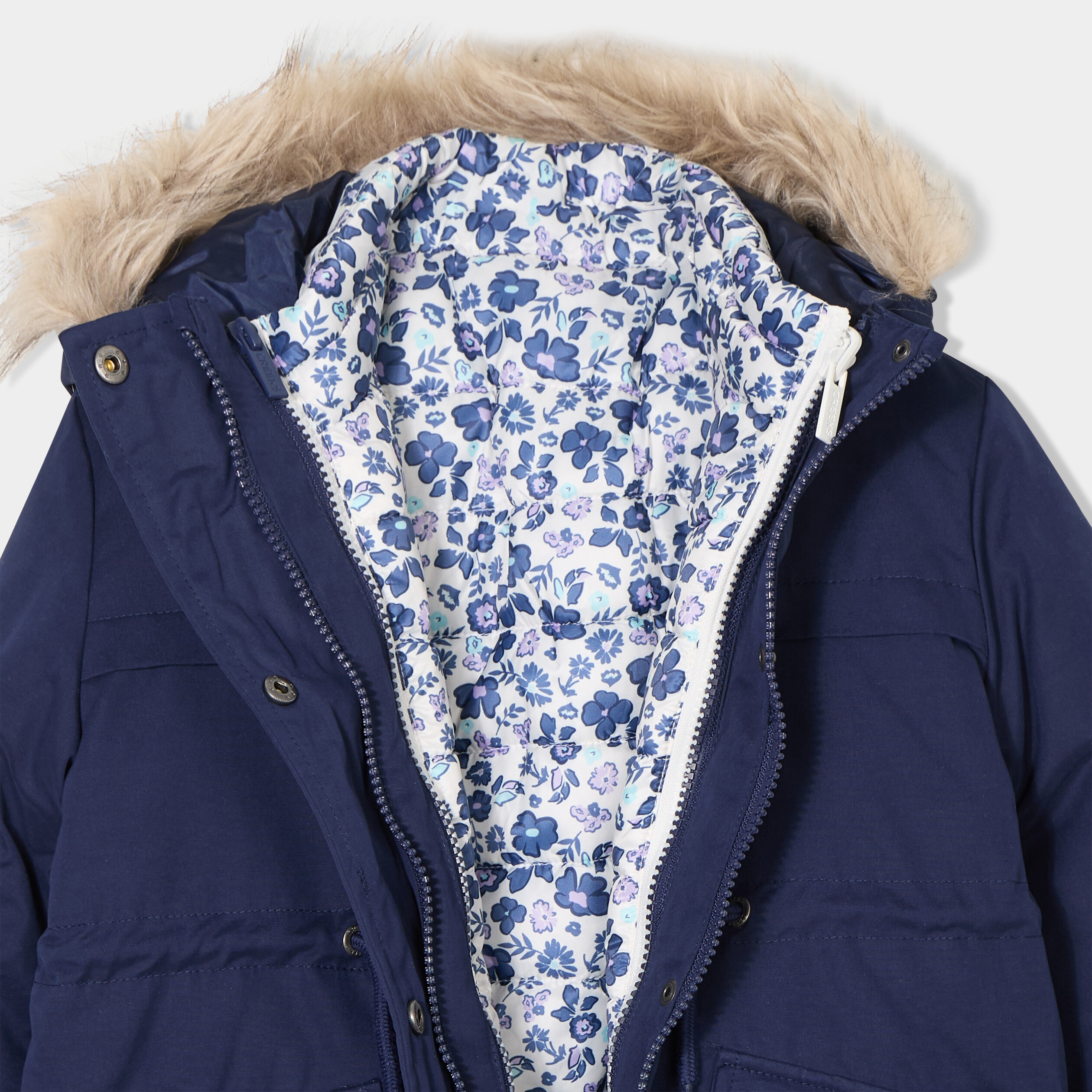 Parka 3 en 1 doudoune avec capuche bleu marine fille La Halle