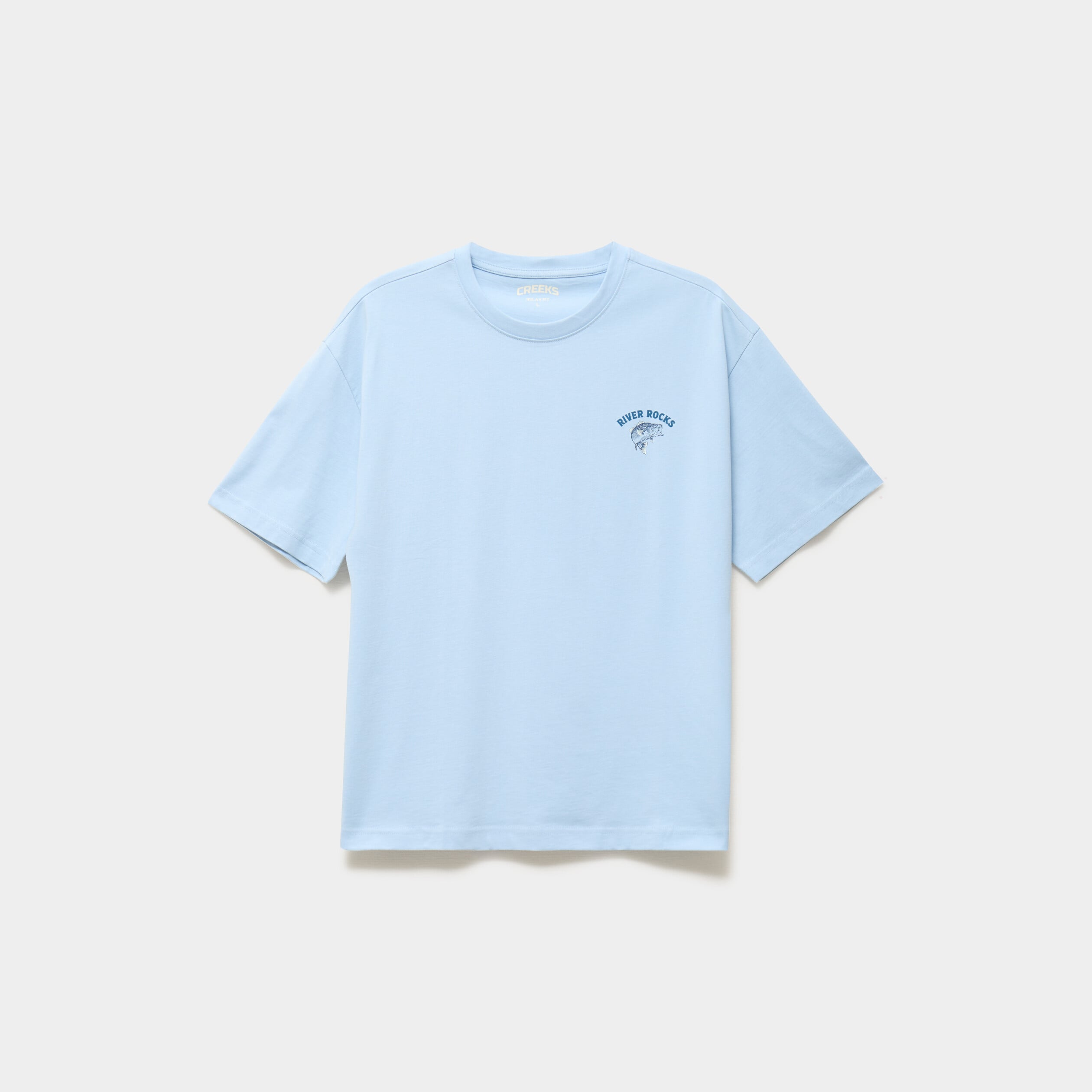 T-shirt manches courtes coton bleu clair homme
