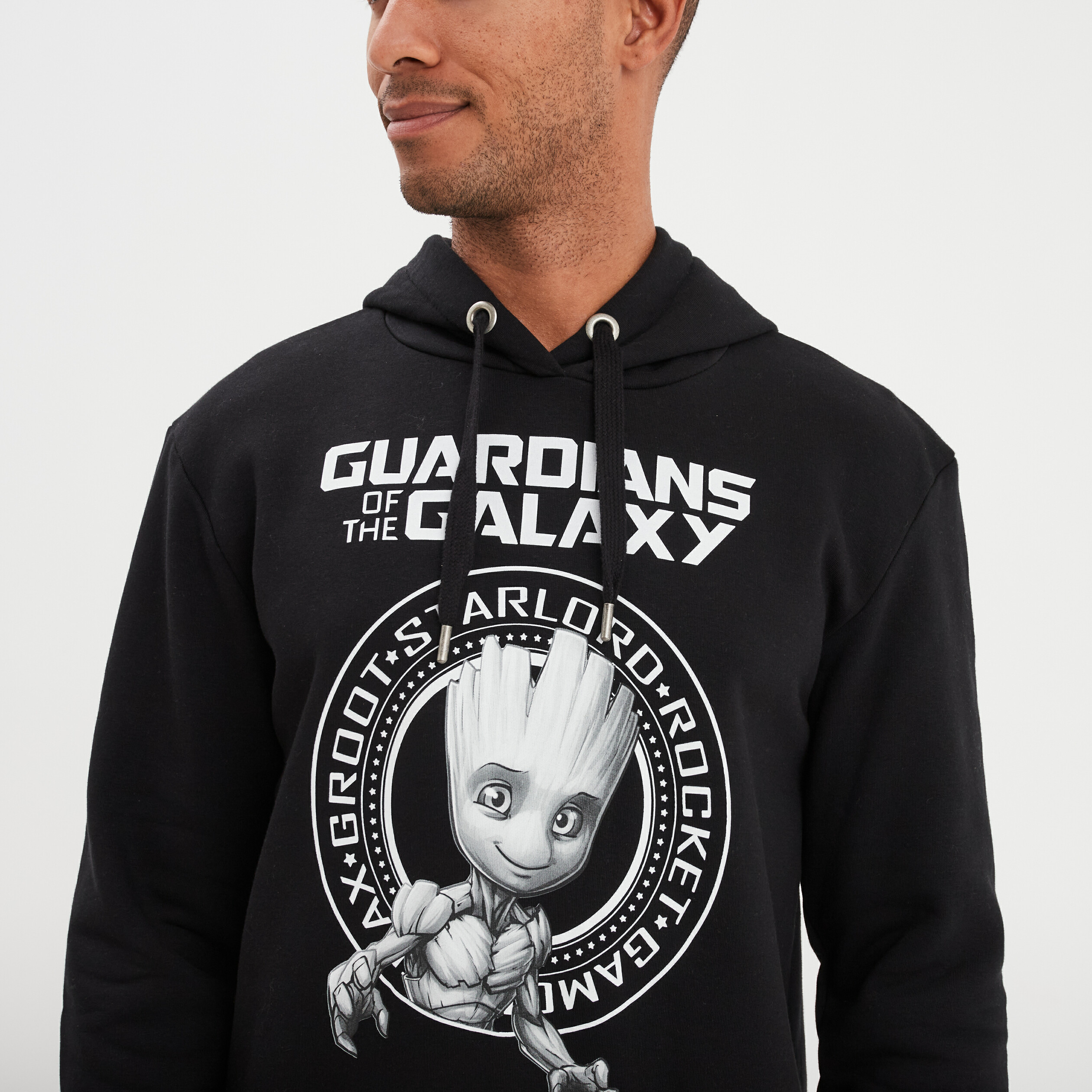 sweat a capuche hoodie gardiens galaxie noir homme Sweat à capuche hoodie Gardiens Galaxie noir homme