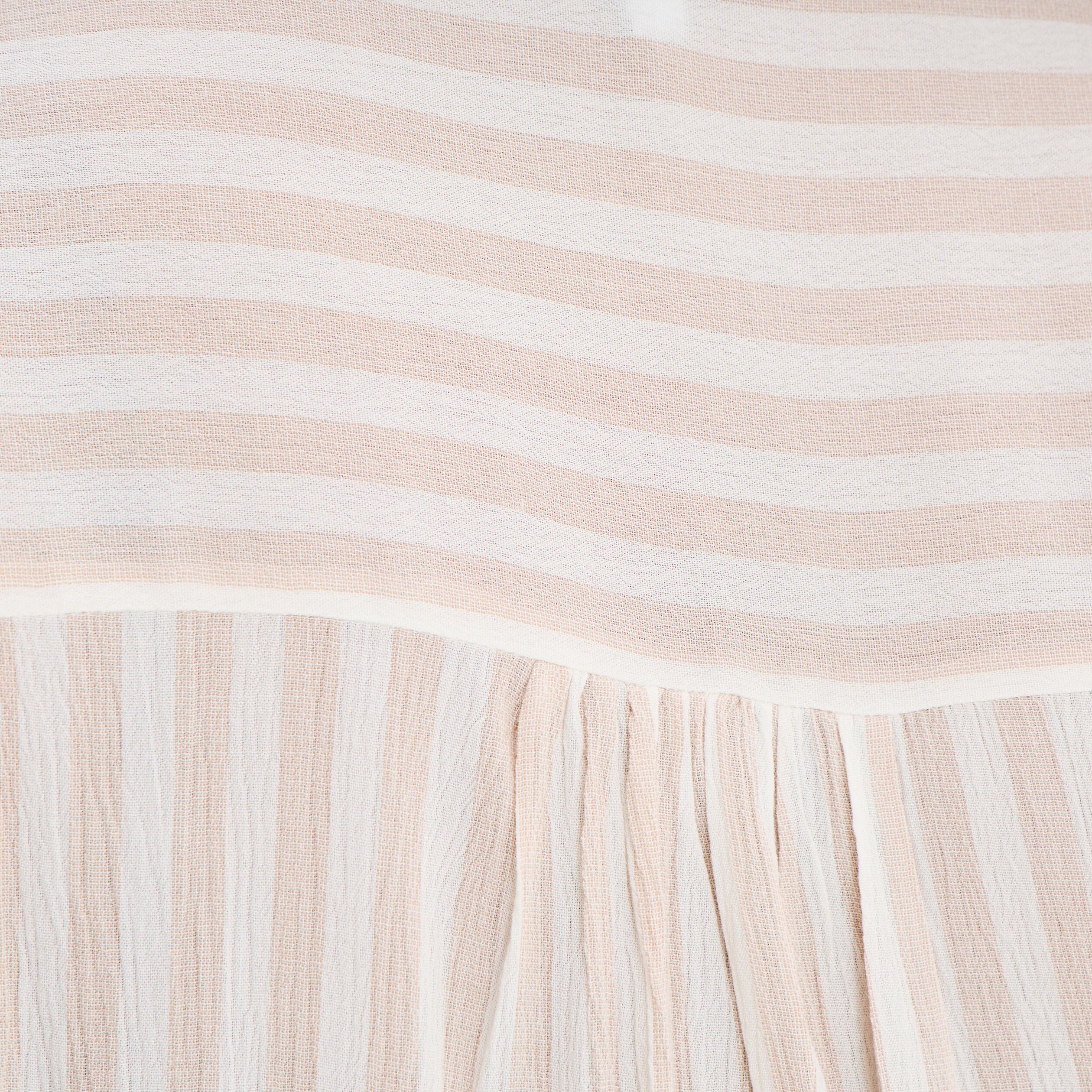Blouse col en V manches courtes beige femme grande taille