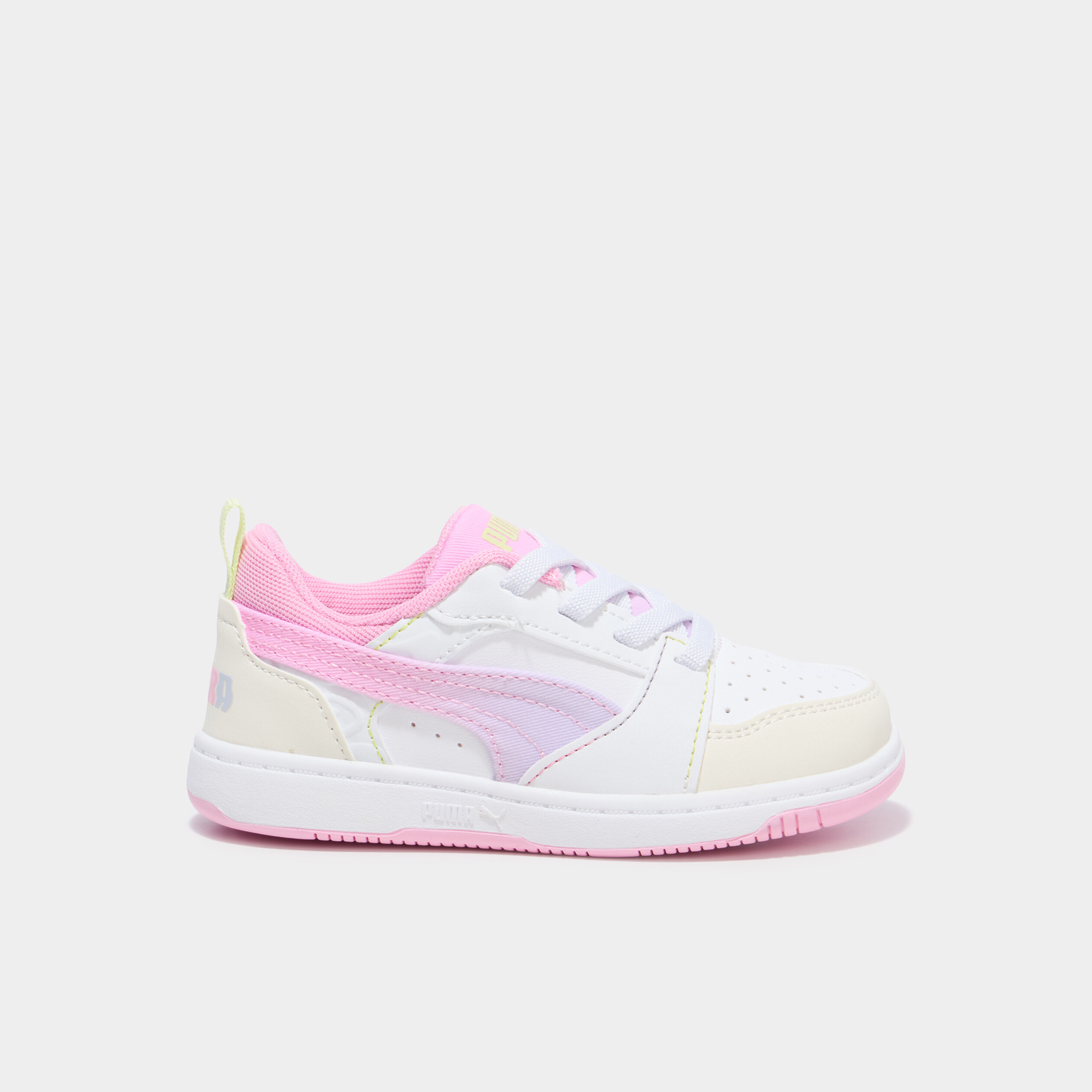 Baskets &agrave; lacets Puma Rebound Come rose clair fille