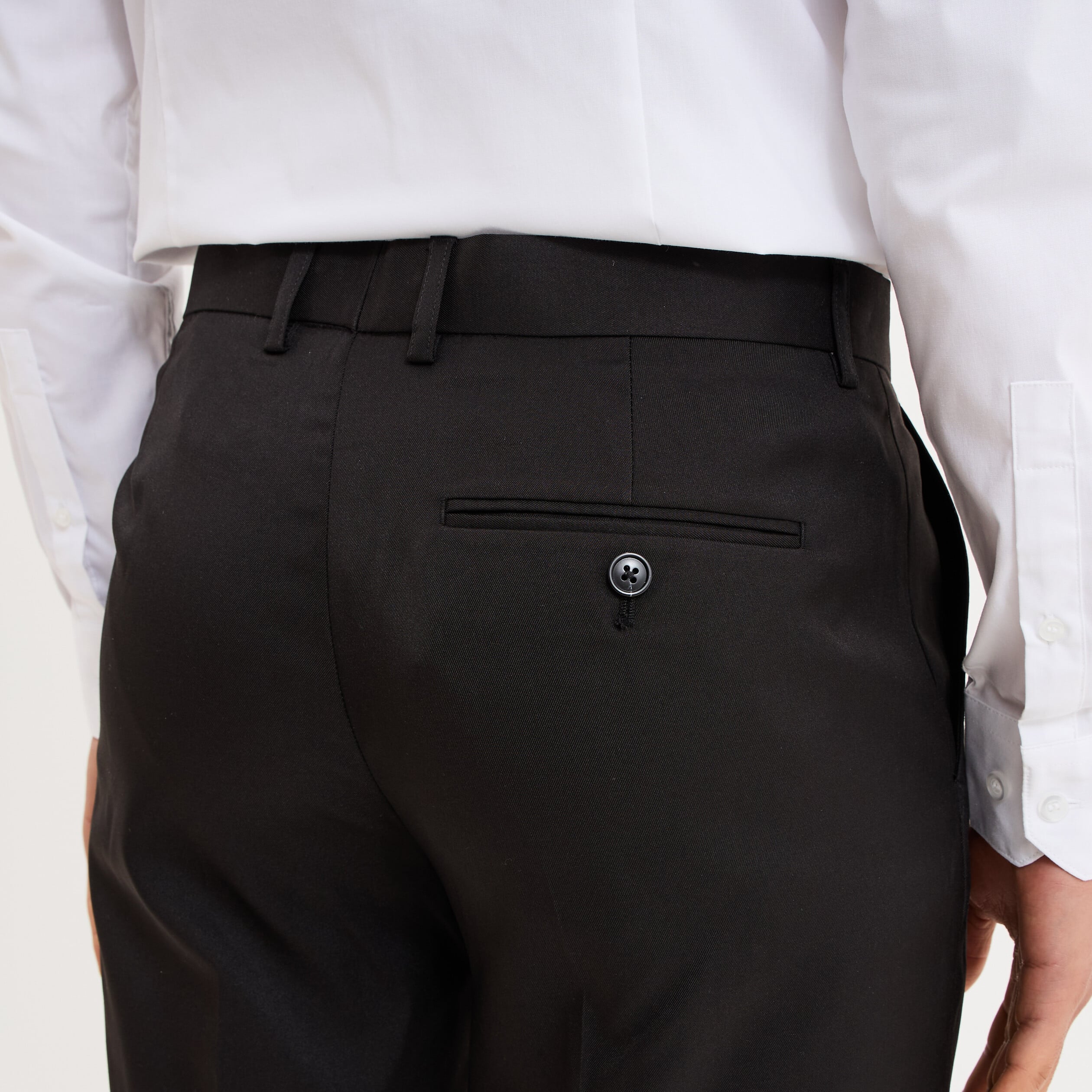 Pantalon de costume droit avec pinces noir homme