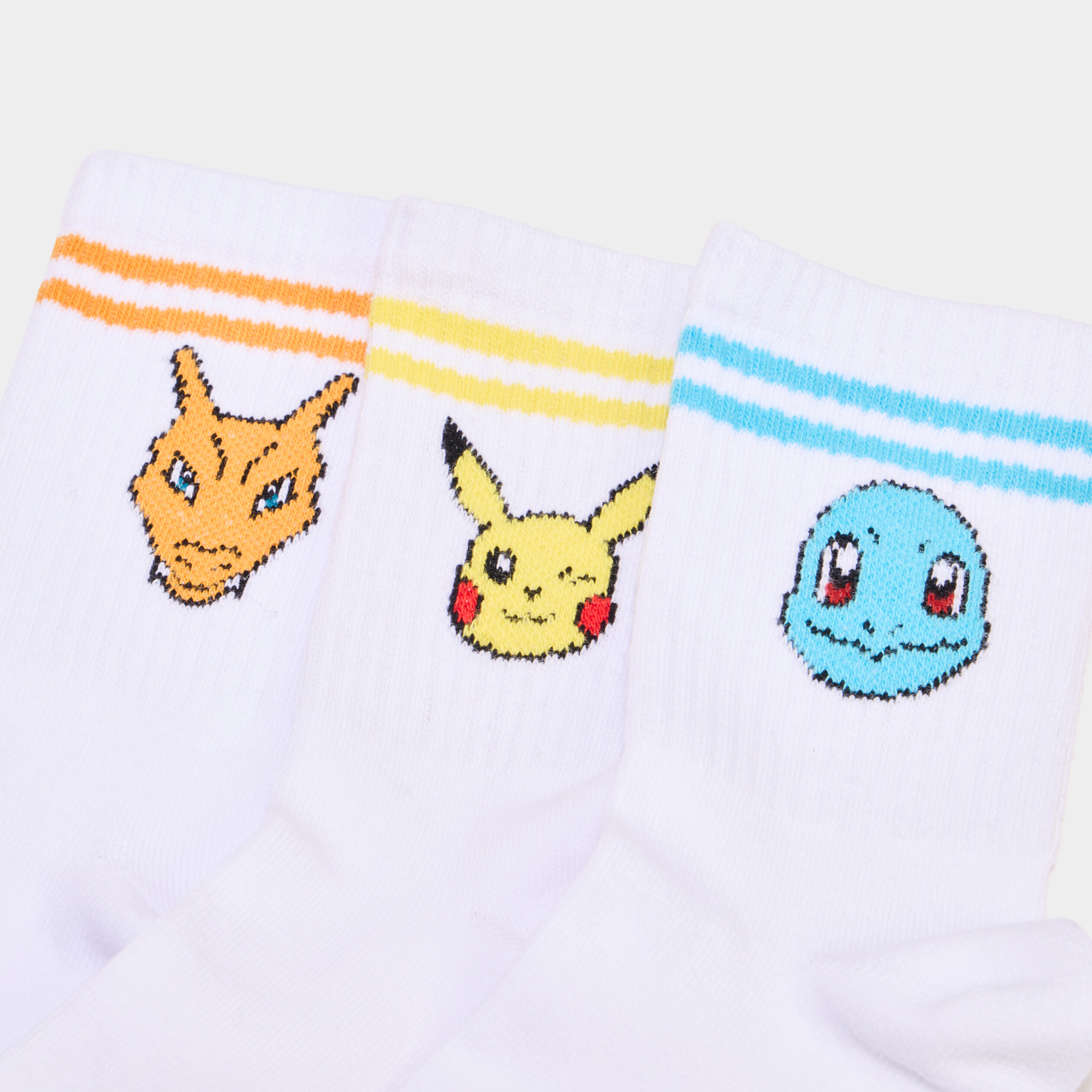 Lot 3 paires chaussettes sport Pok&eacute;mon blanc gar&ccedil;on