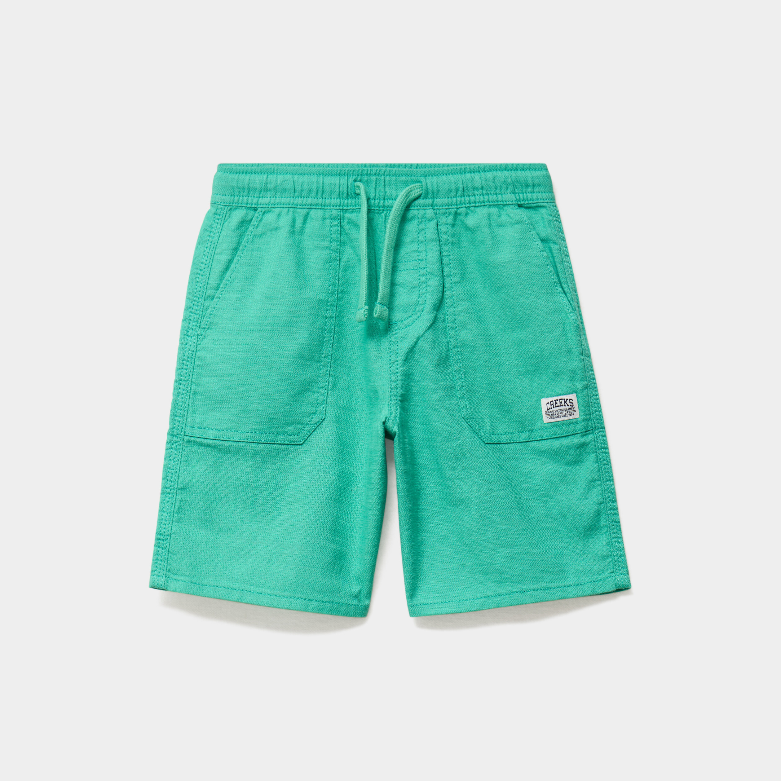 Bermuda regular taille &eacute;lastiqu&eacute;e coton vert menthe gar&ccedil;on