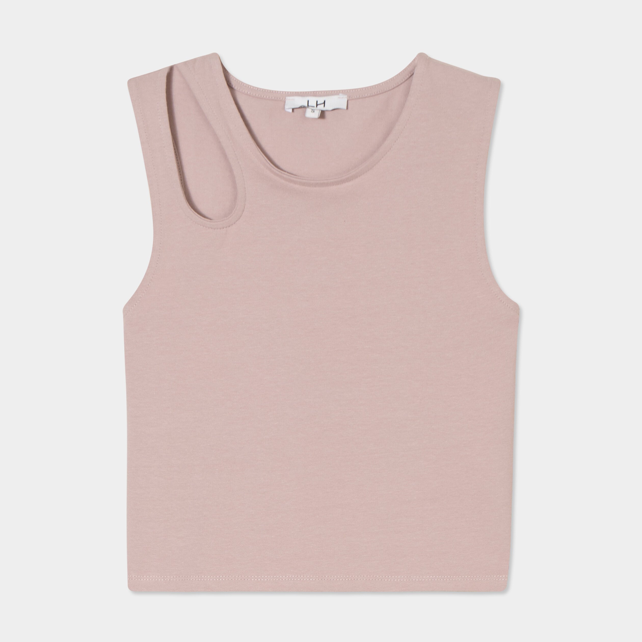debardeur cropped ouverture epaule marron clair femme Débardeur cropped ouverture épaule marron clair femme