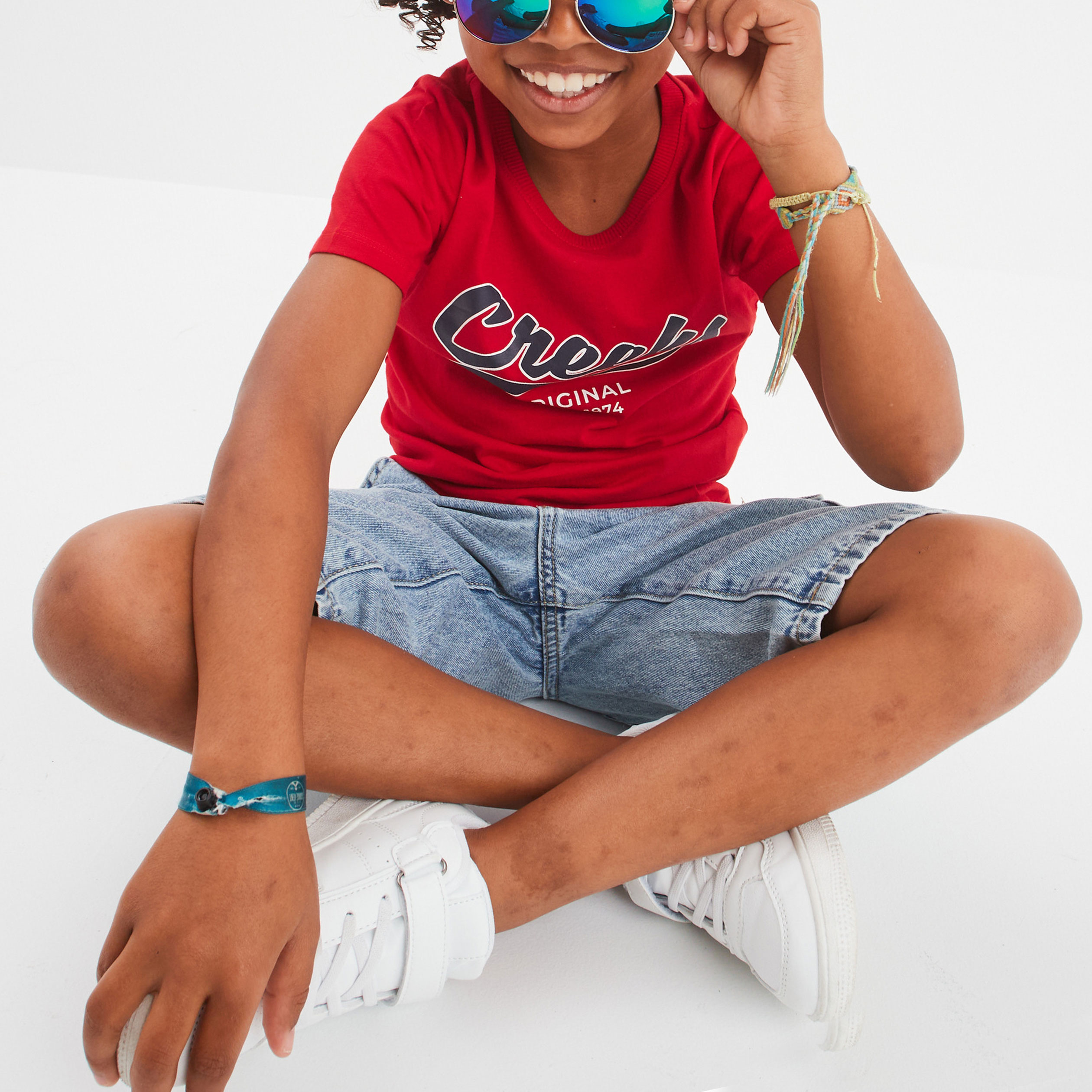 T-shirt manches courtes Creeks rouge garçon