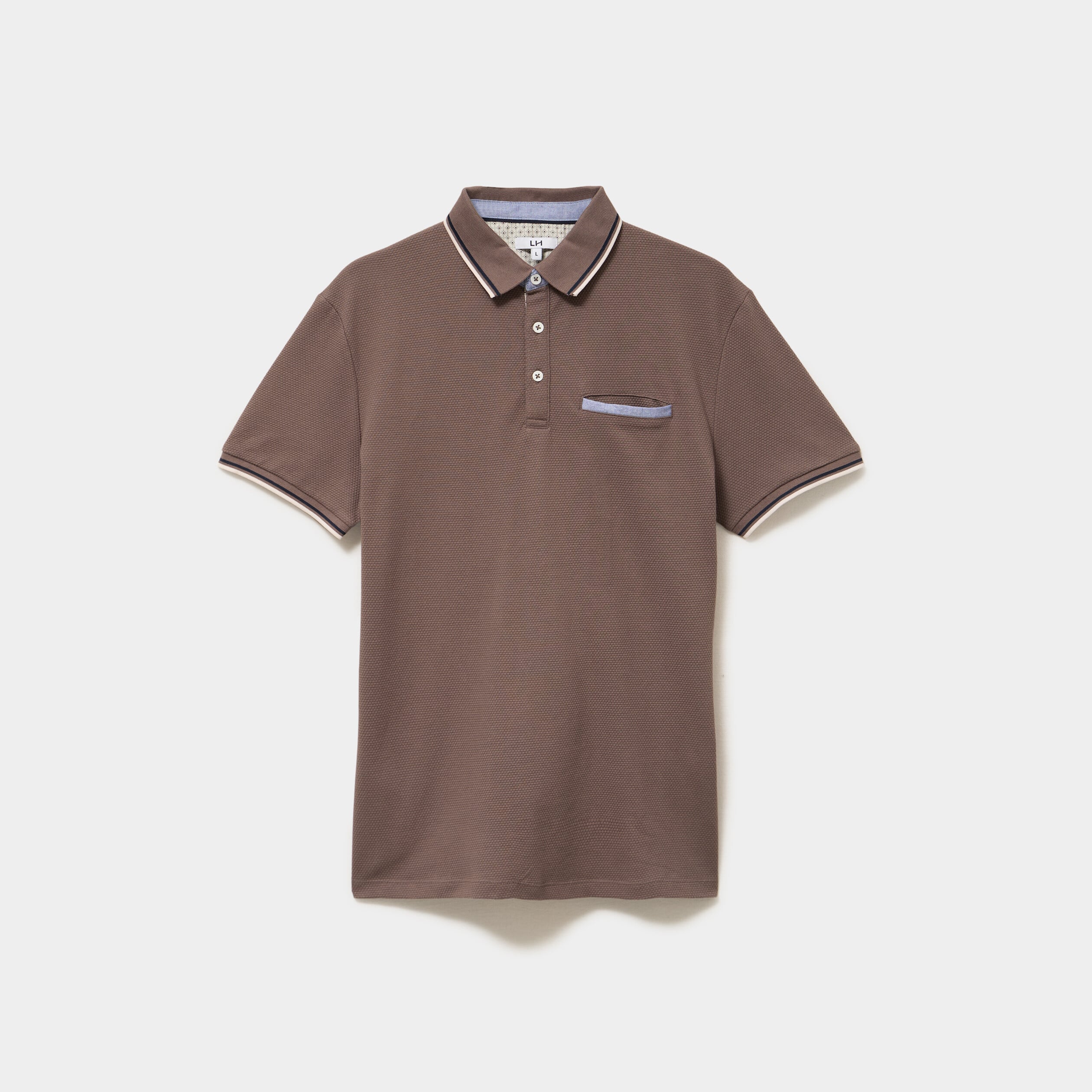 Polo piqu&eacute; manches courtes coton gris fonc&eacute; homme