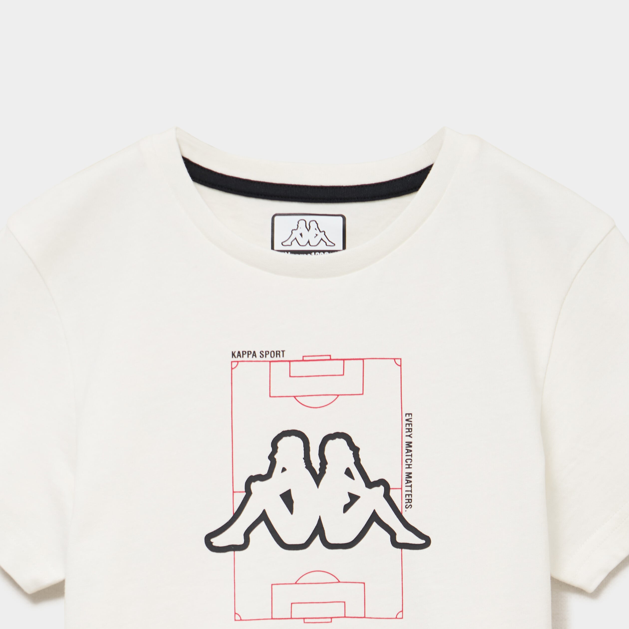 T-shirt en coton manches courtes Kappa blanc gar&ccedil;on