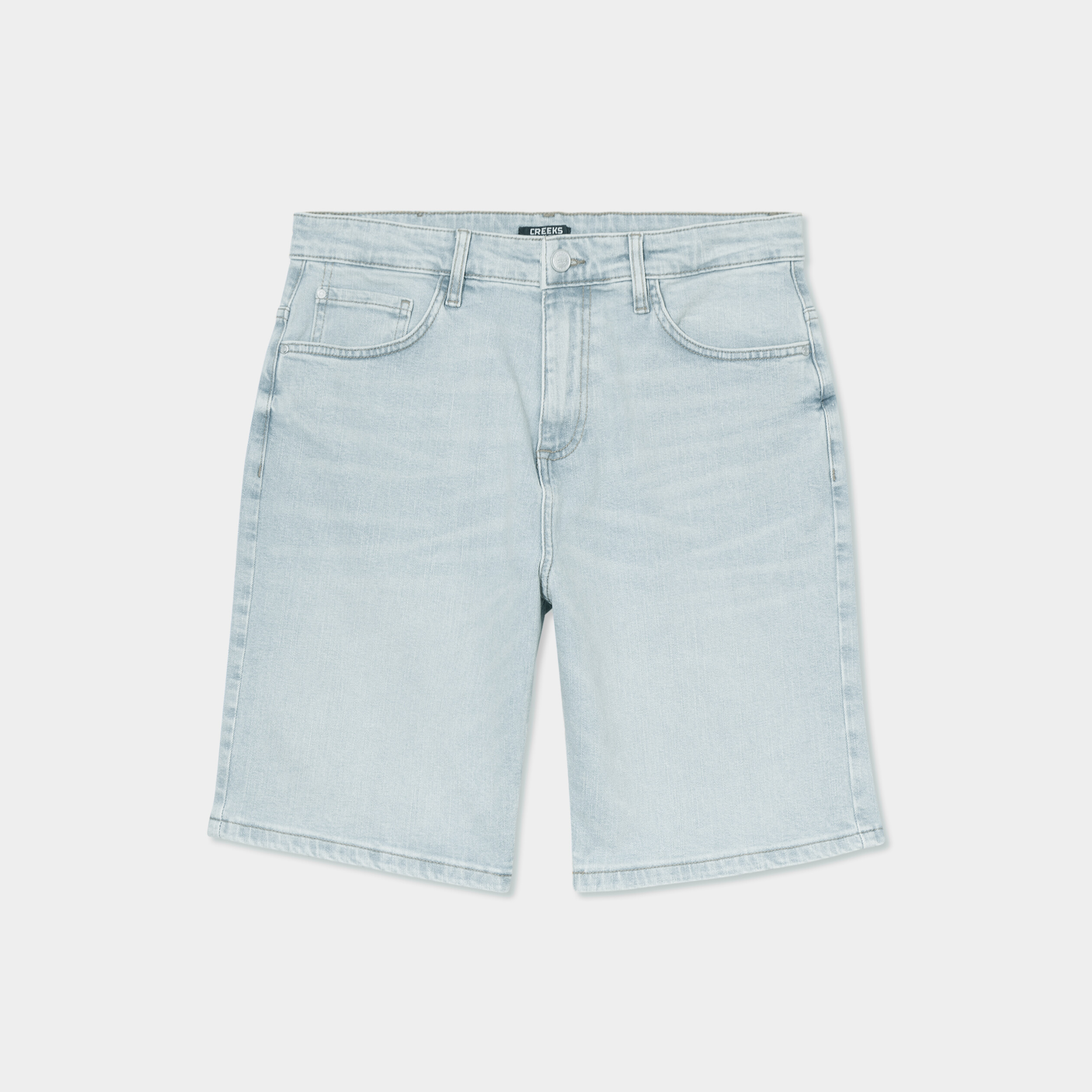 bermuda en jean droit coton denim bleach homme Bermuda en jean droit coton denim bleach homme