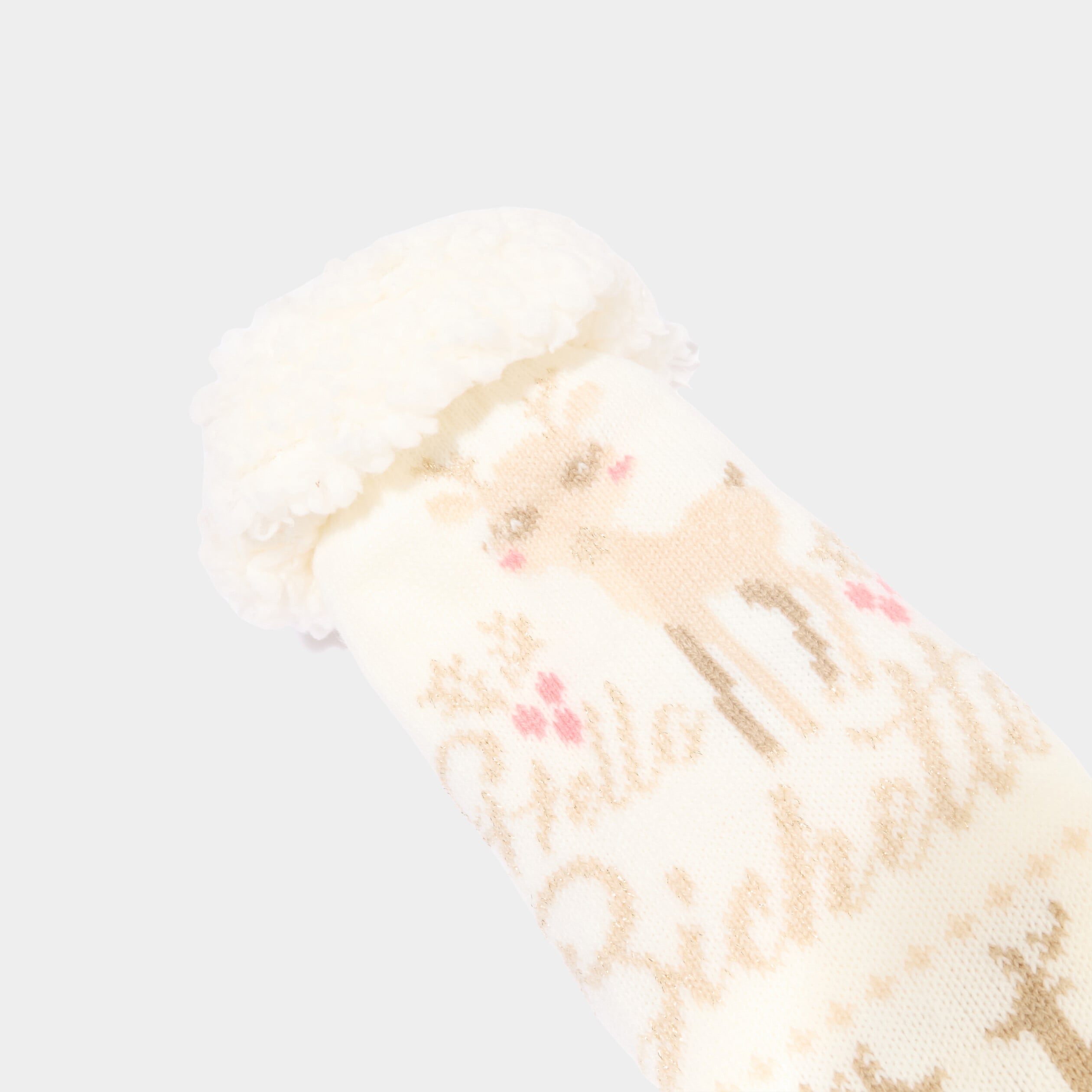 Chaussettes d'int&eacute;rieur doubl&eacute;es ivoire femme