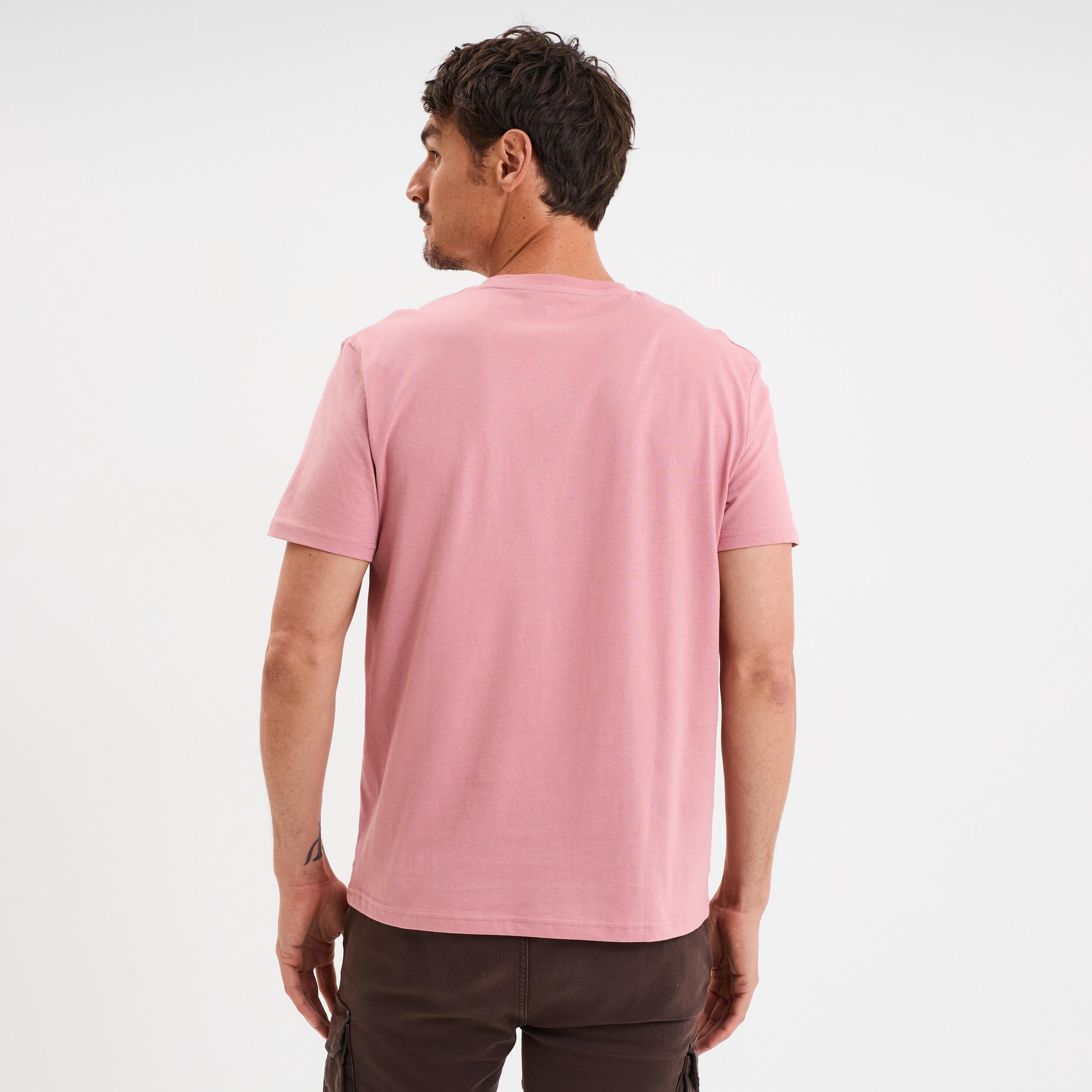 t shirt en coton manches courtes vieux rose homme T-shirt en coton manches courtes vieux rose homme
