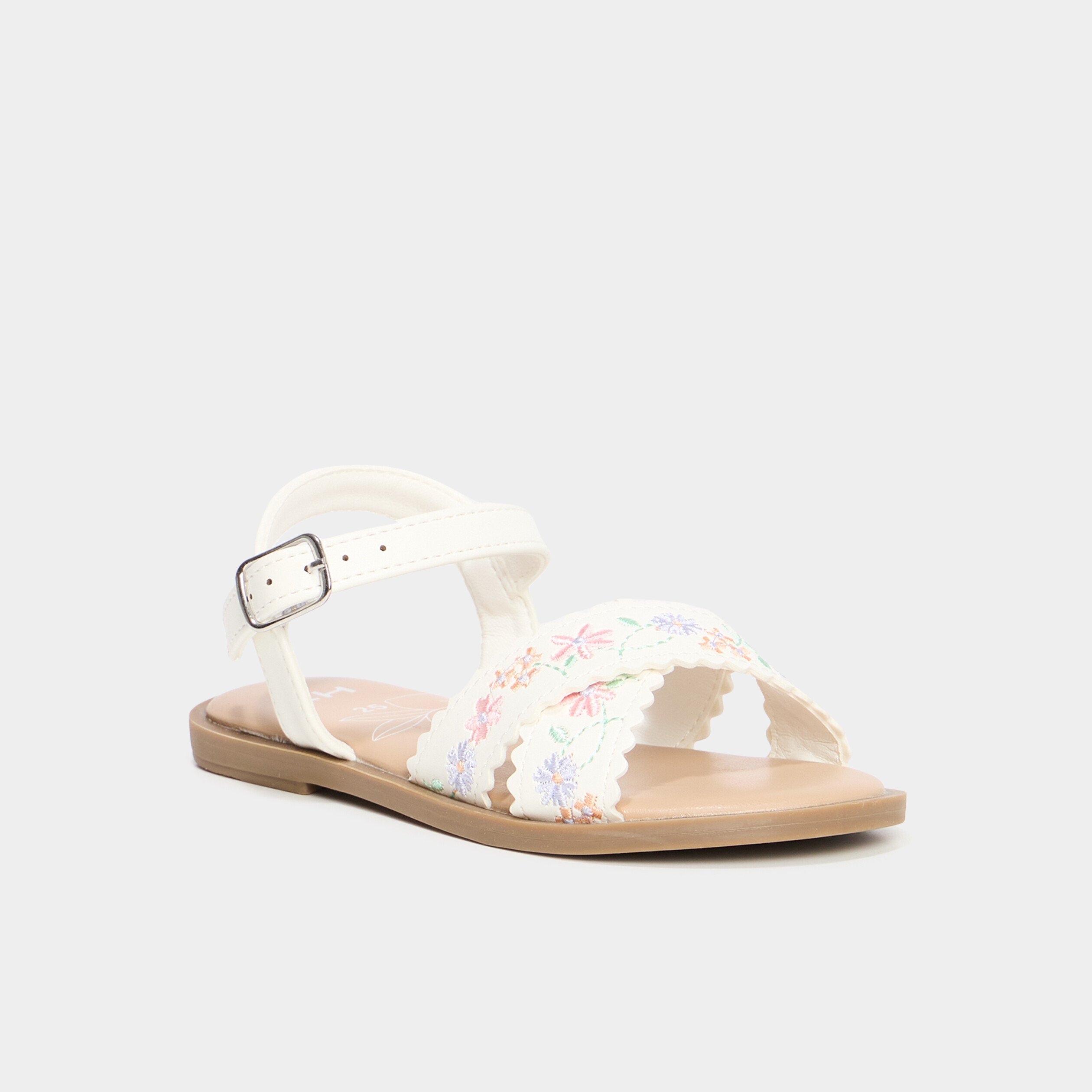 sandales a broderie blanc fille Sandales à broderie blanc fille