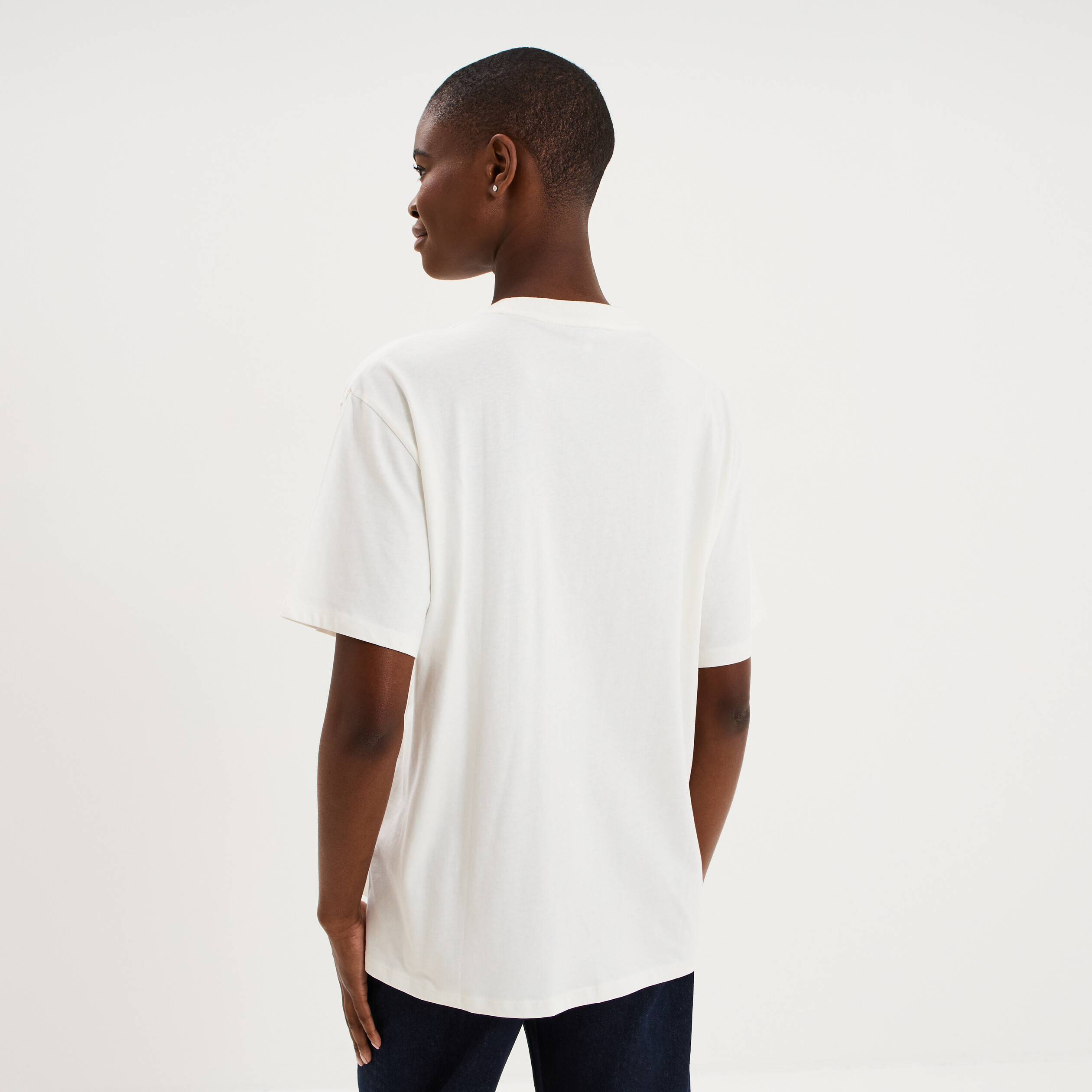 T-shirt oversize manches courtes coton blanc femme