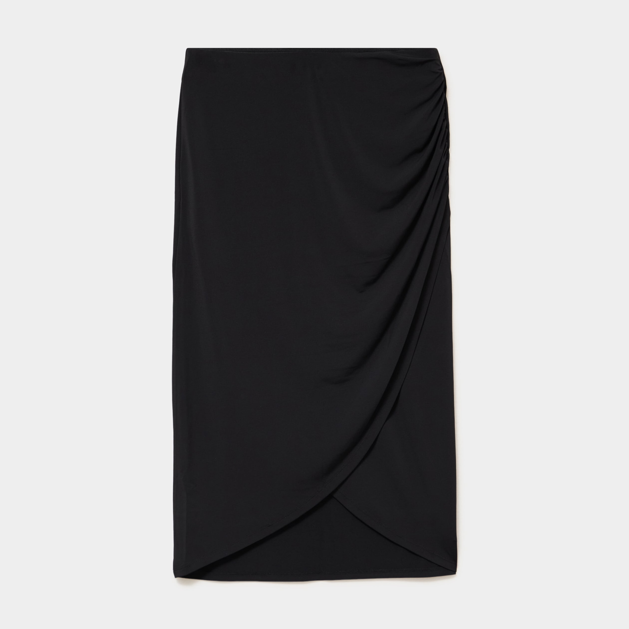 Jupe longue portefeuille noir femme